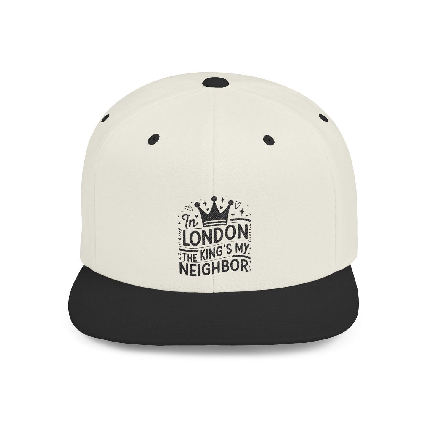 London Themed Flat Bill Snapback Hat, Hip Hop Cap, Trendy Fashion Accessory, Gift for Travelers, Streetwear Style