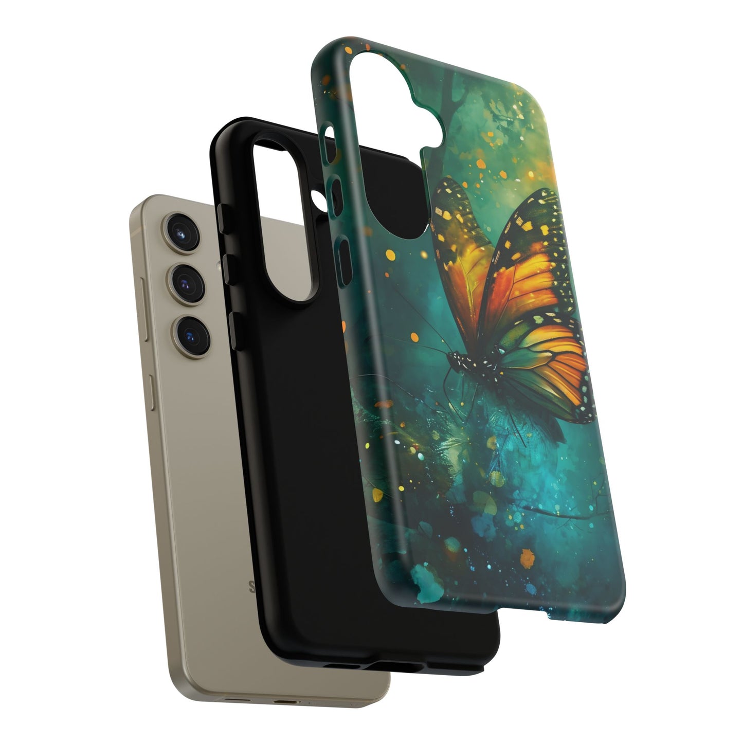Colorful Butterfly Phone Case, Tough Cases for iPhone and Samsung, Cute Tech Accessories, Nature Lovers Gift, Vibrant Floral Design