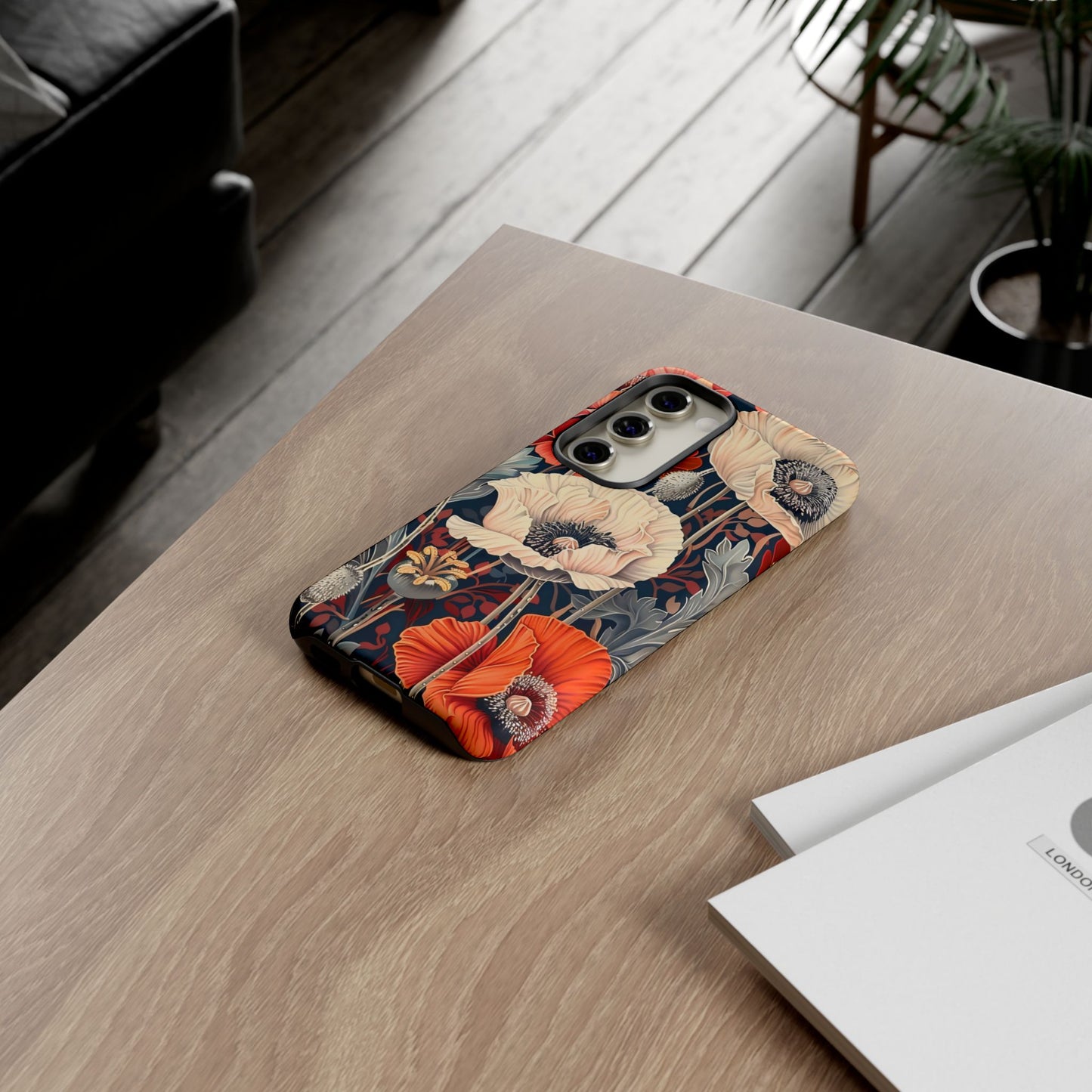 Floral iPhone Case, Tough Phone Cover, Artistic Protection, Flower Design, Unique Gift for Her, Phone Accessory, Trendy Tech