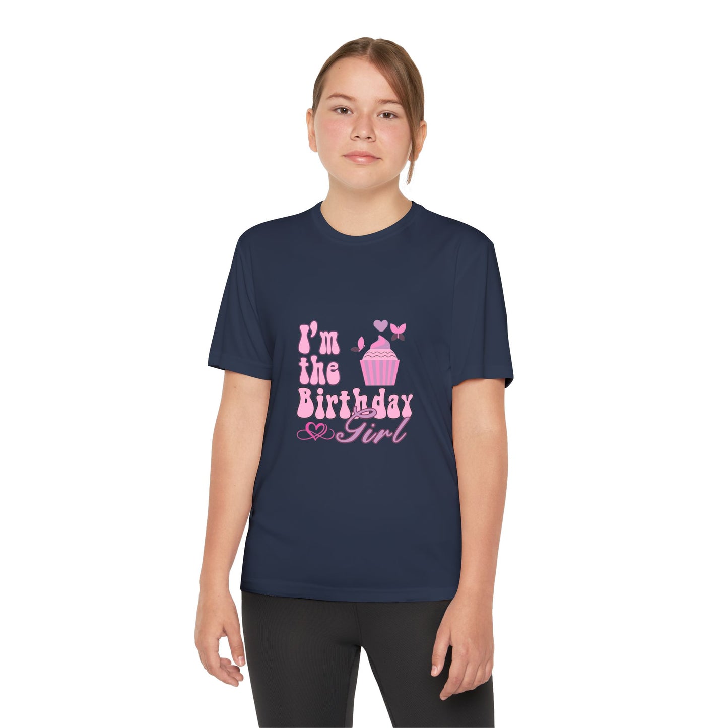 Birthday Girl -Youth Tee - Fun Cupcake Design for Celebrations