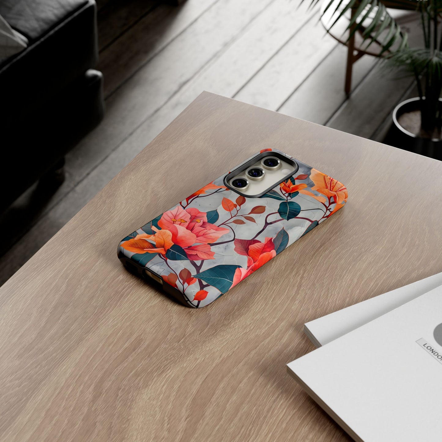 Floral Phone Case, Tough Cases, Flower Power, Gift for Her, Decorative Phone Cover, Trendy Accessories, Everyday Style