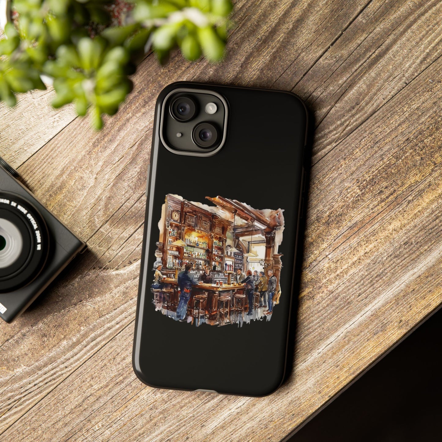 Artistic Phone Case - Cozy Pub Vibe, Trendy Smartphone Accessory, Gift for Friends, Modern Design, Durable Protection