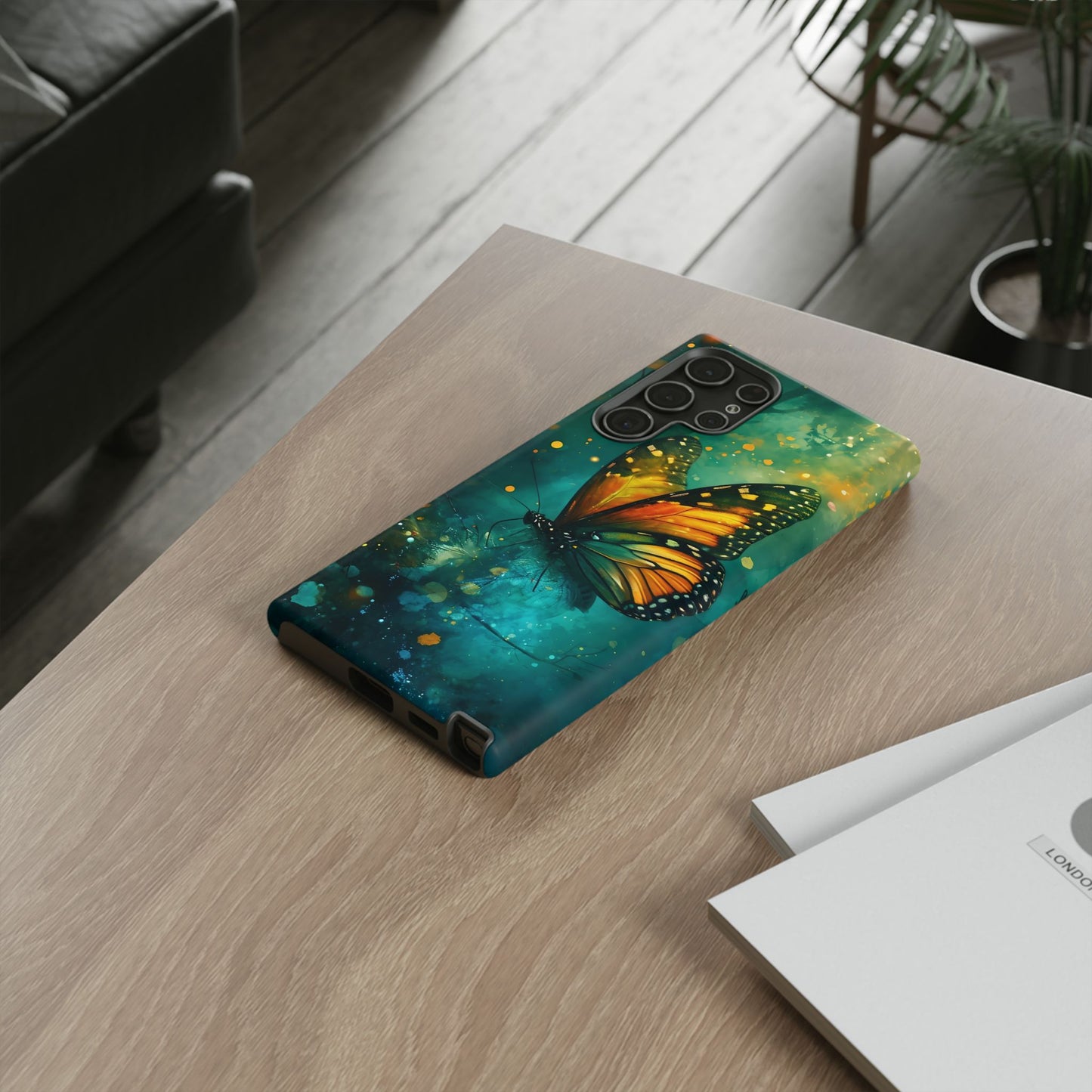 Colorful Butterfly Phone Case, Tough Cases for iPhone and Samsung, Cute Tech Accessories, Nature Lovers Gift, Vibrant Floral Design
