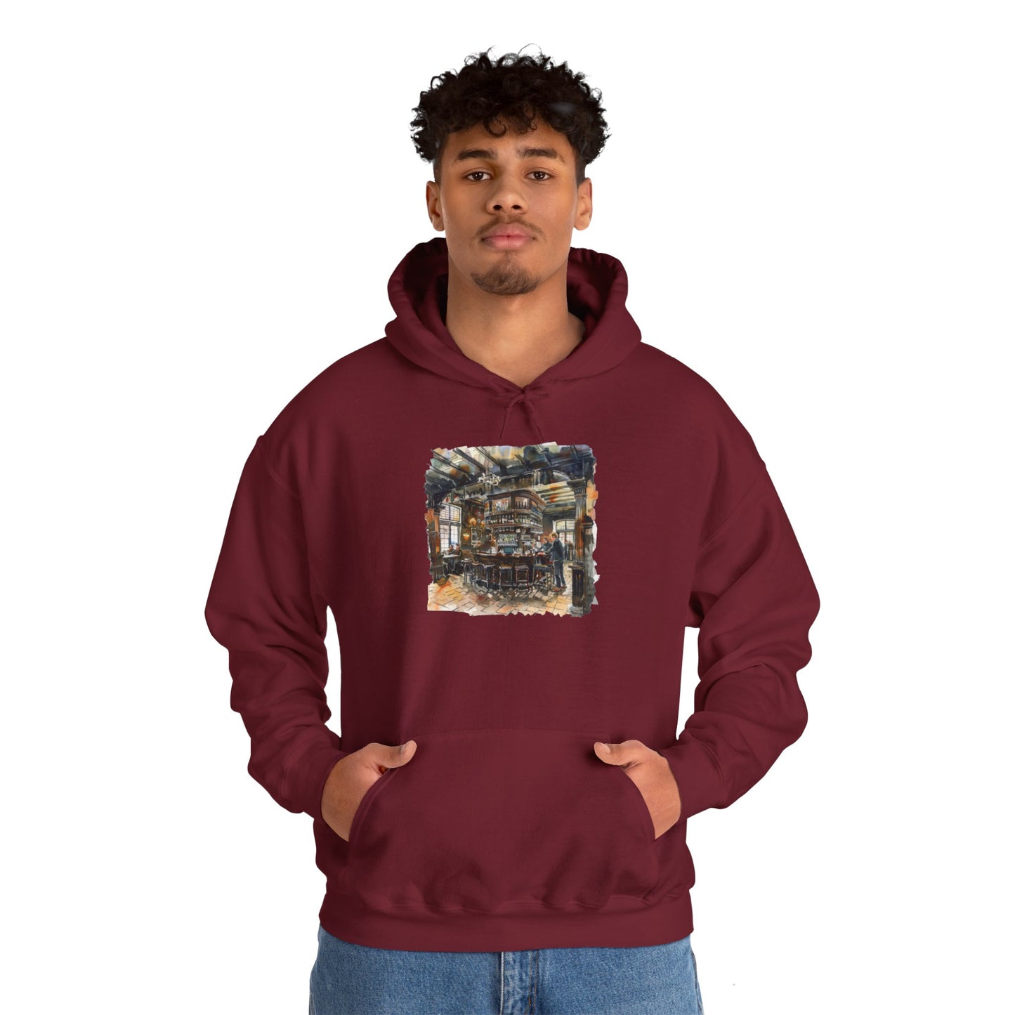 Unisex Heavy Blend™ Hooded Sweatshirt - Old Times Revisited - British Pub Vibes