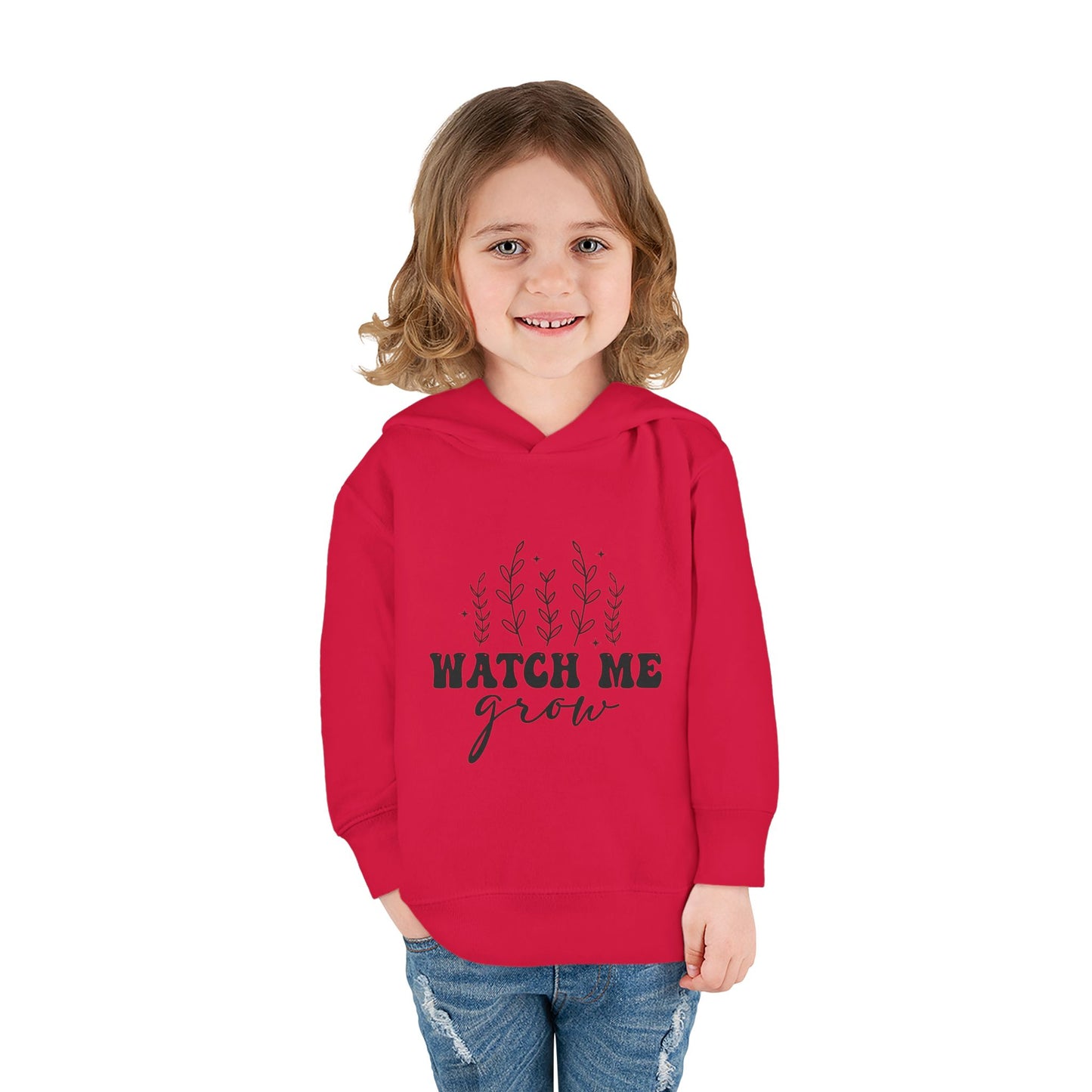 Toddler Pullover Fleece Hoodie - "Watch Me Grow" - Cozy Kids Sweatshirt
