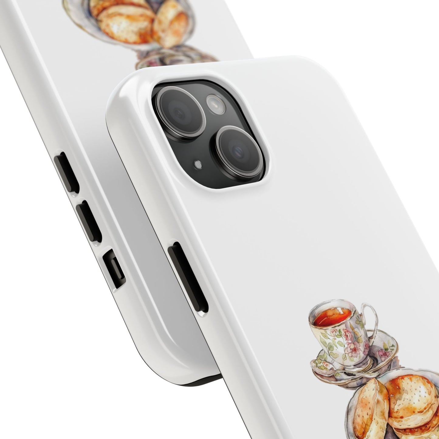 Delightful Tea Time Phone Cases with Biscuit & Tea Design