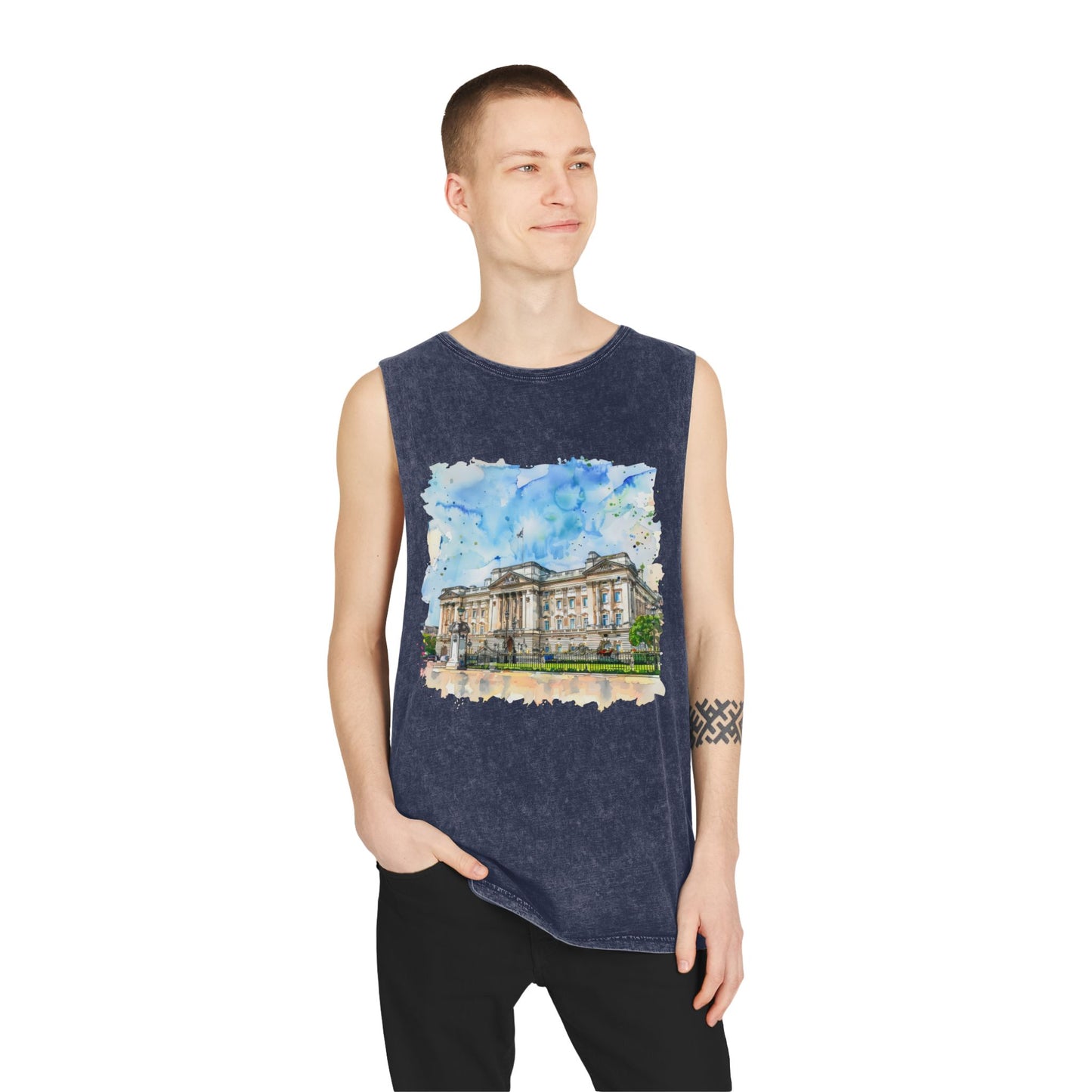 Unisex Stonewash Tank Top - British Nature - Scenic Landscapes and Natural Beauty