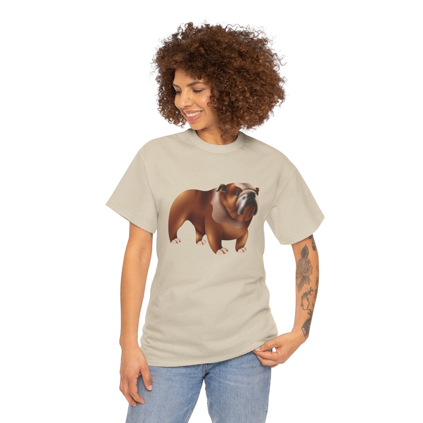 Unisex Heavy Cotton Tee - Adorable British Dog