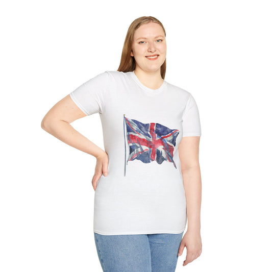 Unisex Softstyle T-Shirt - Waving Proud - The Union Jack Flag
