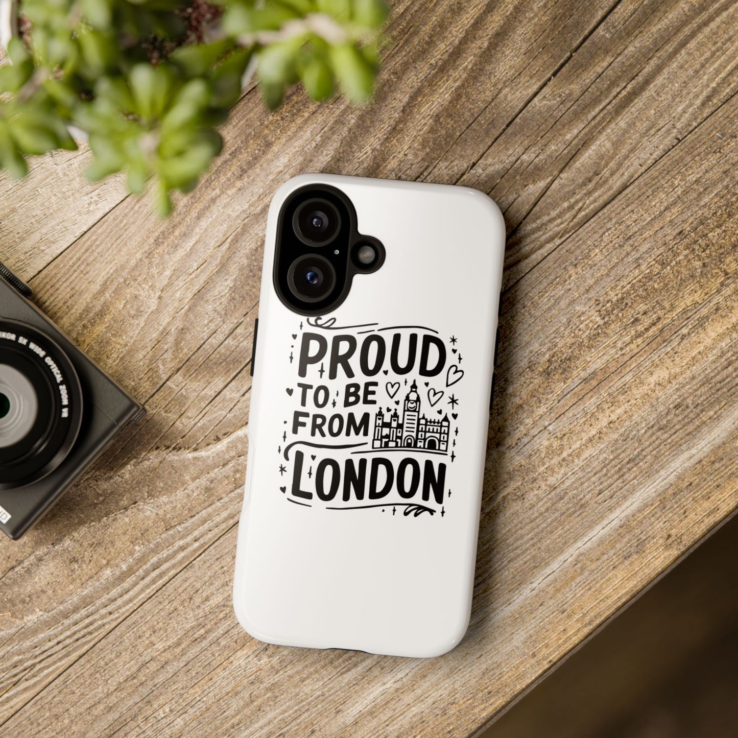 London Pride Phone Case - Proud to Be From London, UK Travel Gift, Black and White Design, Unique Phone Accessory, London Souvenir