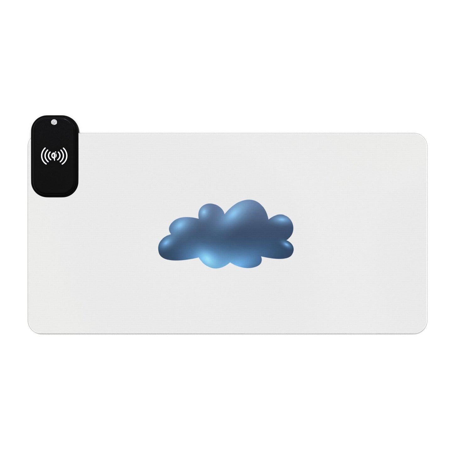 Cloud Illustration - Light Blue - LED Gaming Mouse Pad with Wireless Charging - Perfect for Gamers, Office Setup, Birthday Gifts, Tech Lovers, Modern Workspace