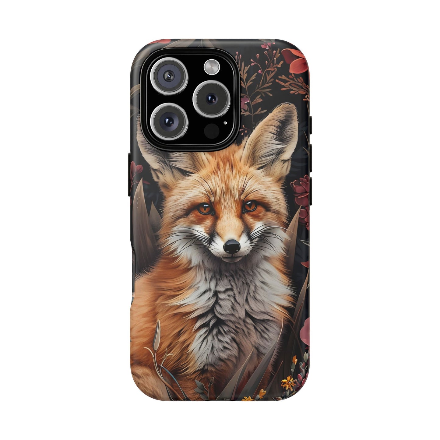 Fox Floral Phone Case, Tough Cases for Animal Lovers, Nature Themed Gift, Cute Phone Cover, Wild Fox Protector