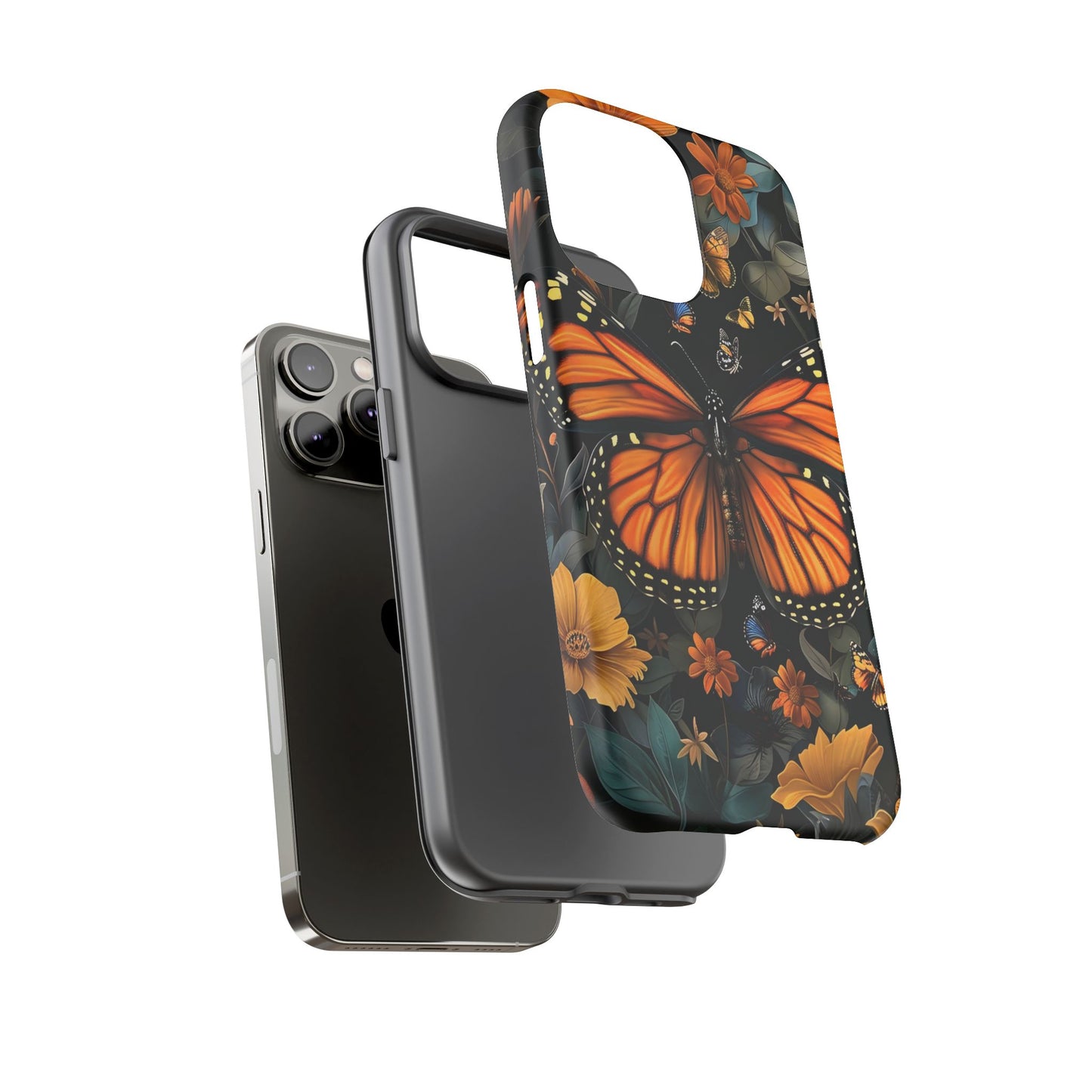 Monarch Butterfly Phone Case, Tough Cases, Nature Lover Gift, Floral Mobile Cover, Eco-Friendly Phone Accessory, Butterfly Design
