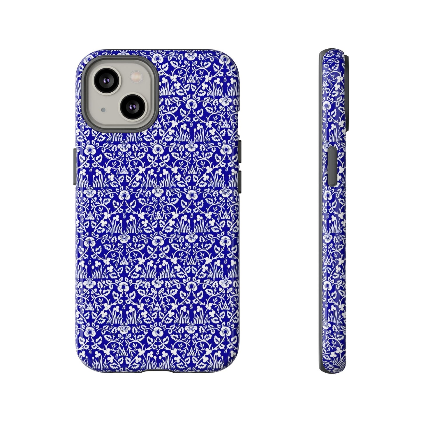 Elegant Floral Phone Case - Tough Cases, Blue Floral Design, Stylish Phone Accessory, Unique Gift, Modern Tech Protection