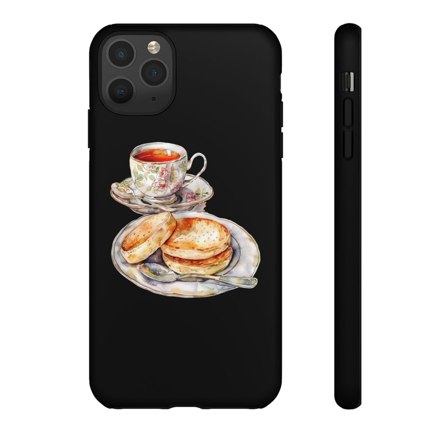 Tea Time Phone Case with Cookies Design, Cute Phone Cover, Gift for Tea Lovers, Kitchen Decor, Whimsical Style
