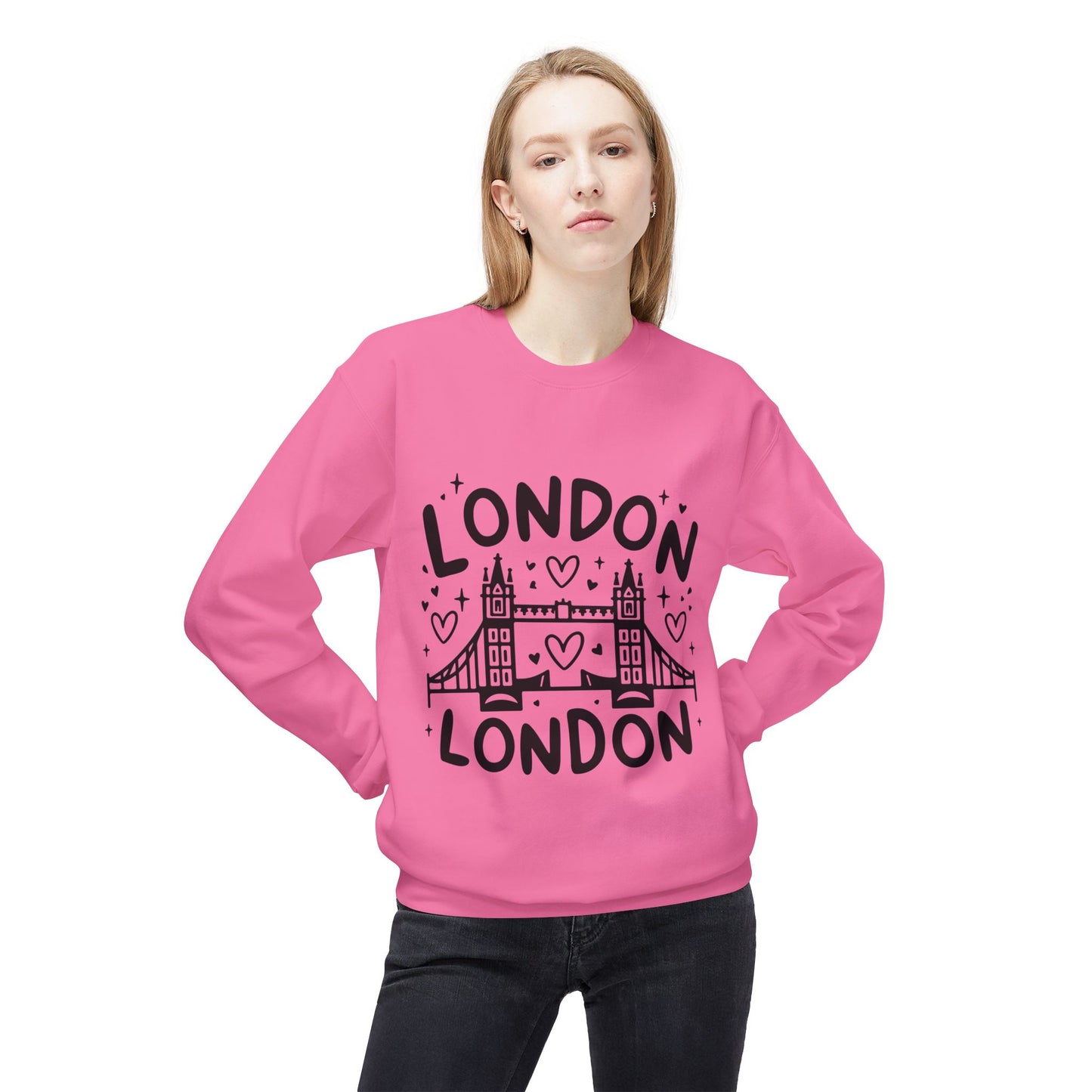 Unisex Midweight Softstyle Fleece Crewneck Sweatshirt - Cozy London