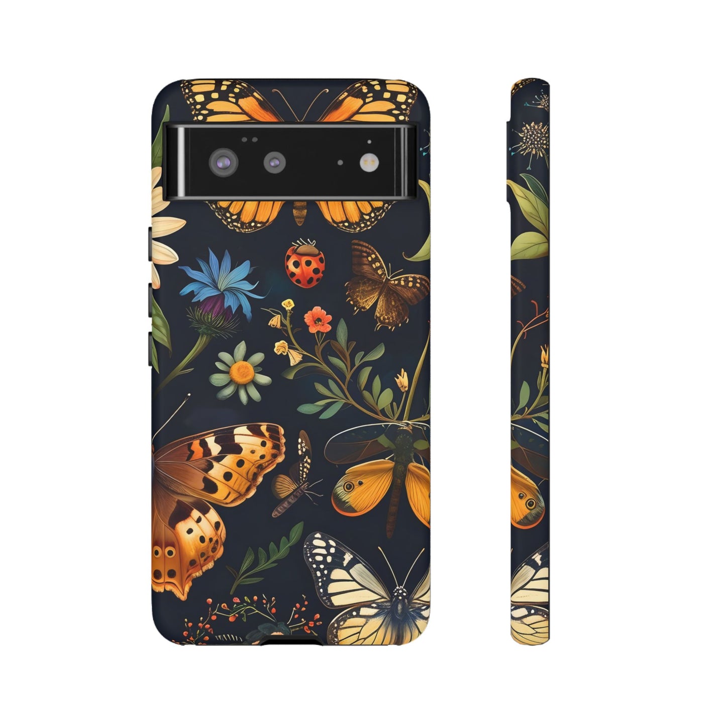 Nature-Inspired Phone Case | Floral Butterfly Design, Tough Phone Cover, Gift for Nature Lovers, Cute Butterfly Case, Home Decor