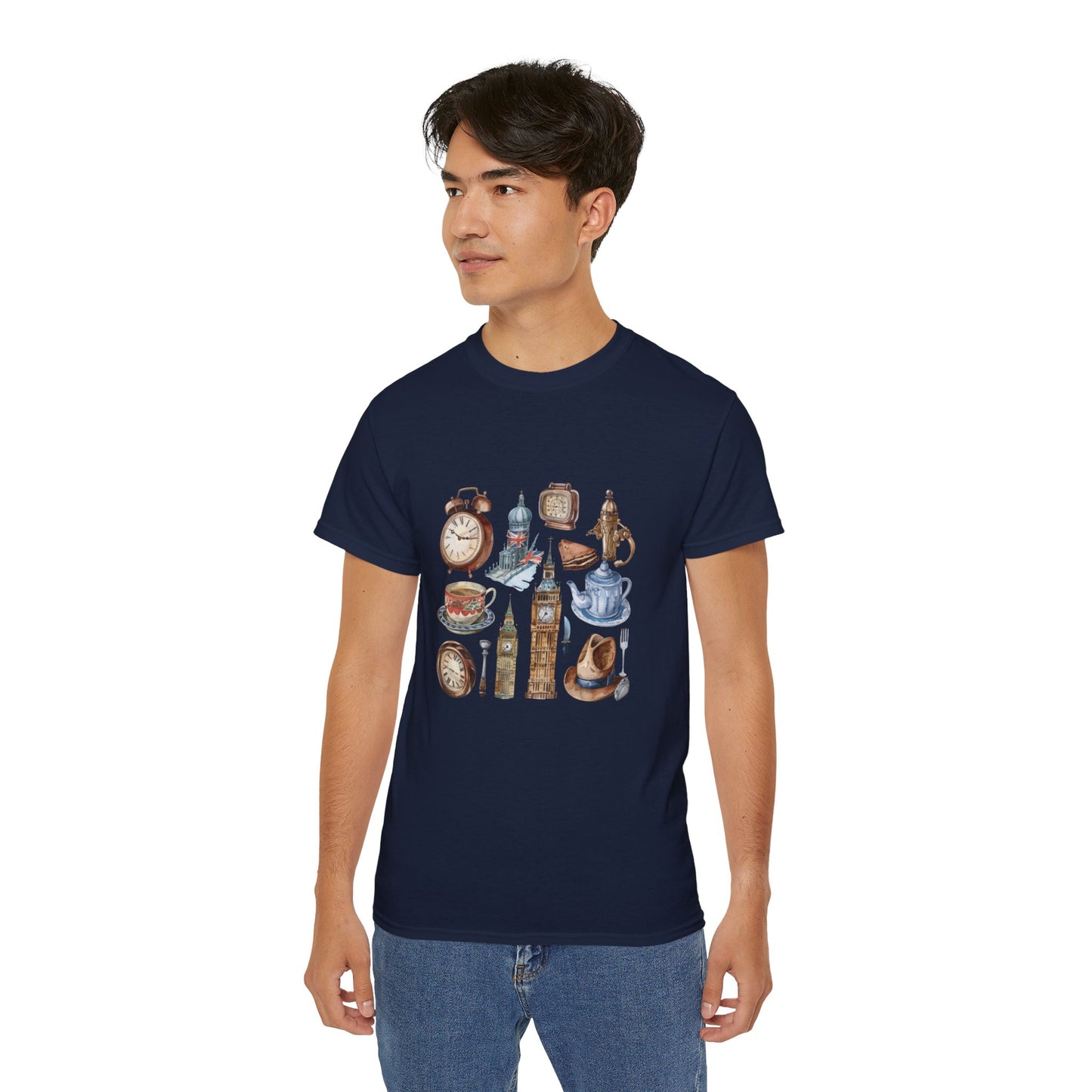 Unisex Ultra Cotton Tee Cozy - Vintage England Emblems and Icons