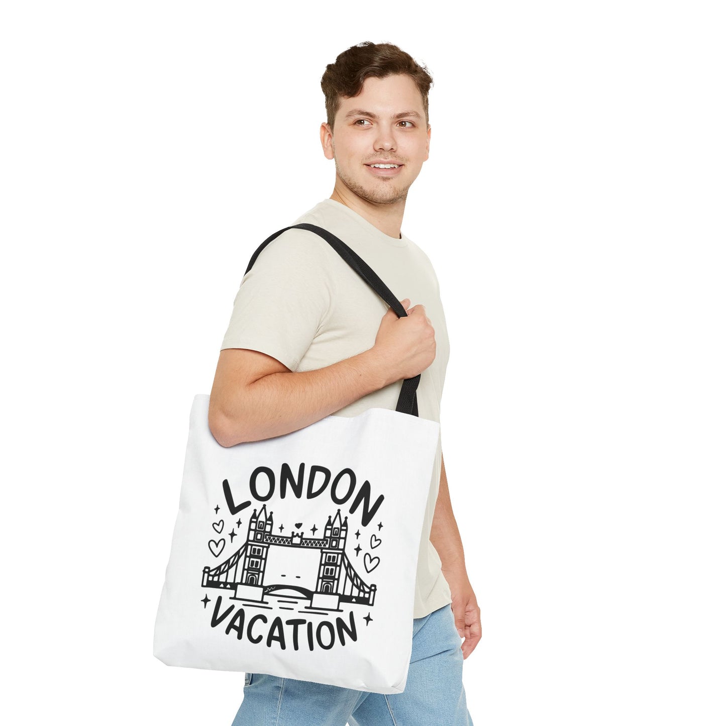 London Vacation Tote Bag, Travel Accessory, Eco-Friendly Shopping Bag, City Trip Gift, Summer Essentials, Fun Canvas Tote