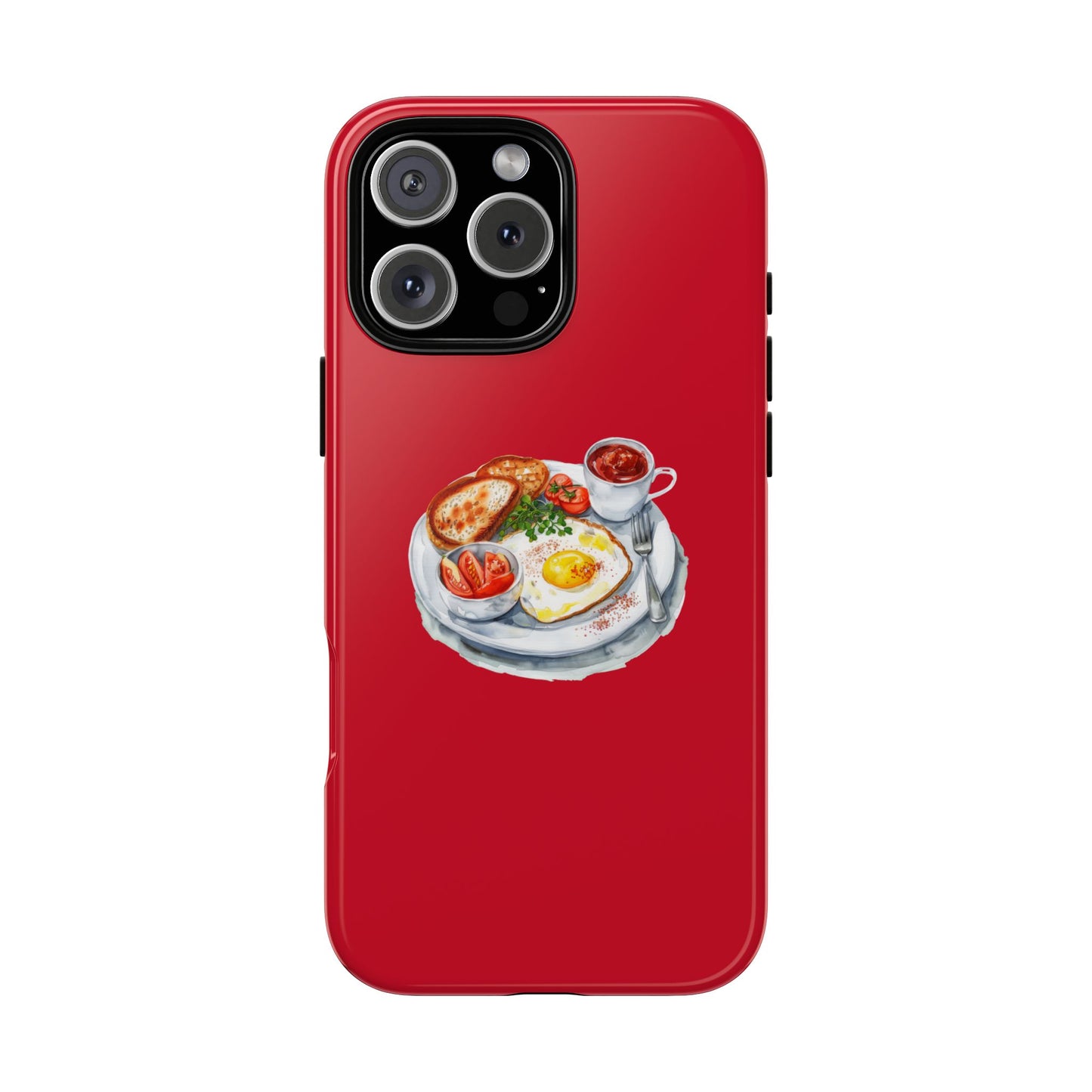 Breakfast-Inspired Phone Case, Tough Phone Covers, Foodie Gifts, Unique Accessories, Cute Kitchen Decor, Red Phone Case