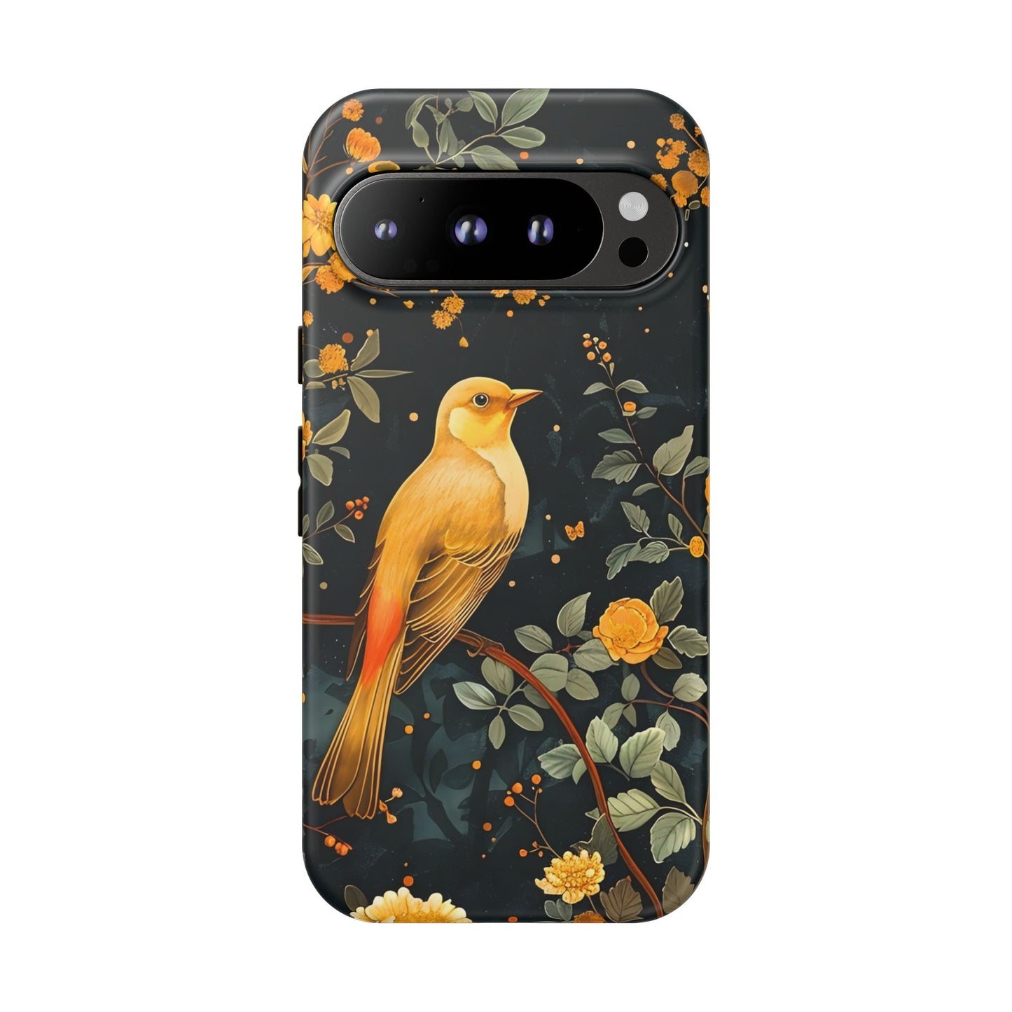 Floral Phone Case, Tough Cases with Bird Design, Nature Lover Gift, Stylish Protection, Birthday Present, Floral Phone Cover