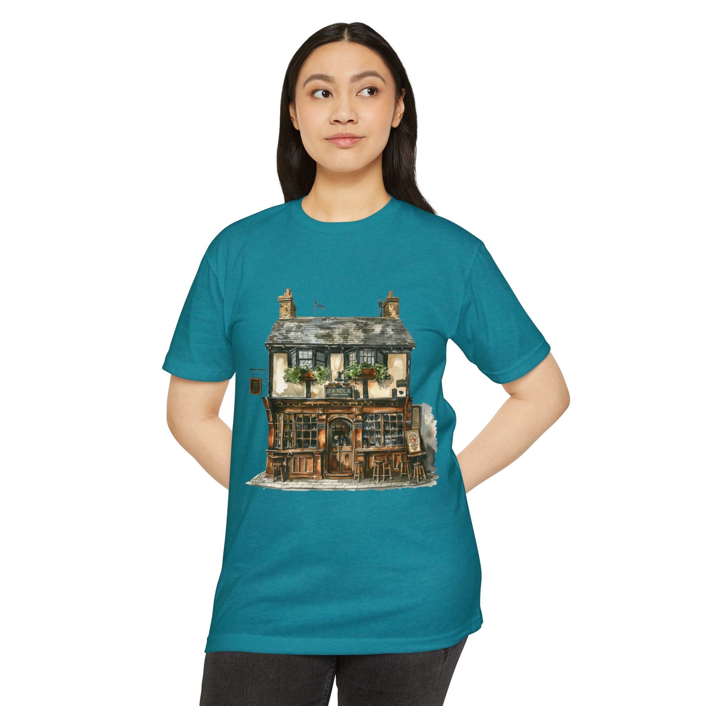 Unisex CVC Jersey T-shirt - Nestled in Nature - British Village House Elegance