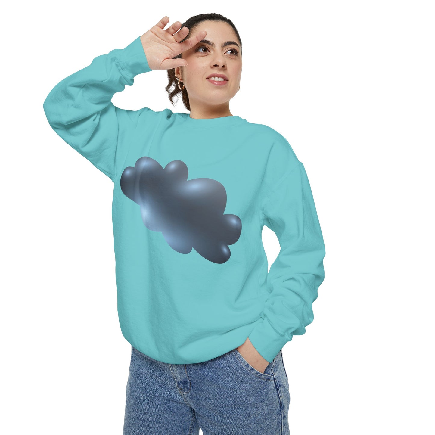 Unisex Garment-Dyed Sweatshirt - Serene Cloudscape - Dreamy Cloud Design
