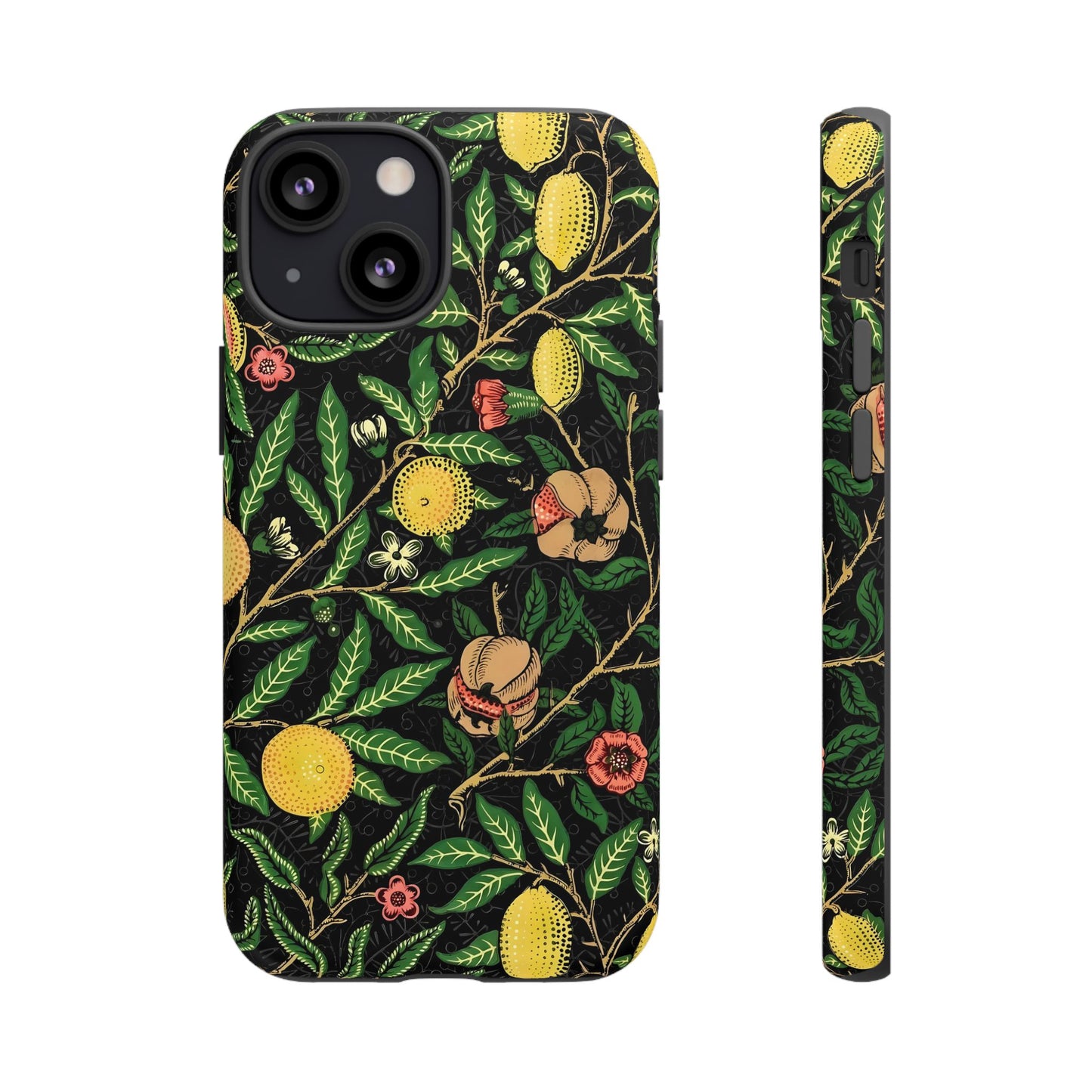 Tough Cases Phone Case, Floral Phone Cover, Tough Phone Protection, Gift for Plant Lovers, Black Background, Eco-Friendly Design