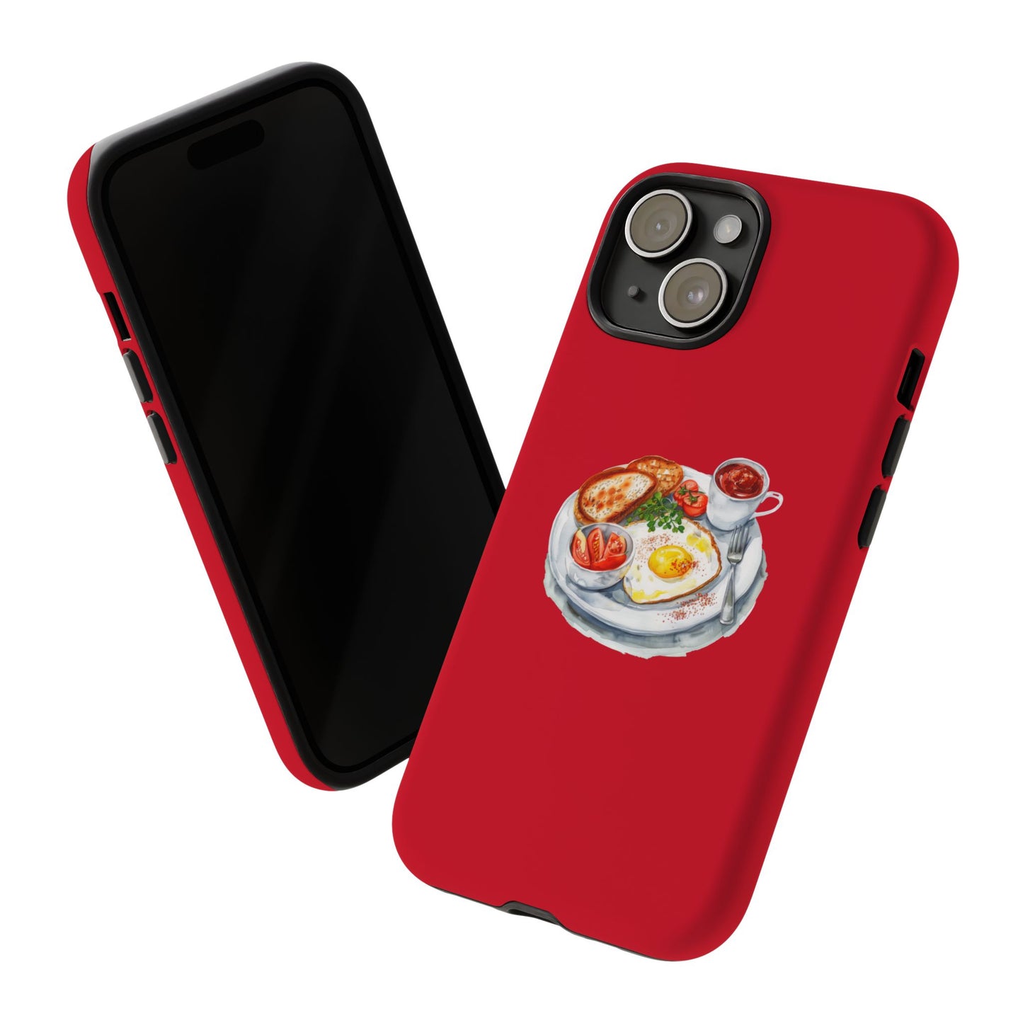 Breakfast-Inspired Phone Case, Tough Phone Covers, Foodie Gifts, Unique Accessories, Cute Kitchen Decor, Red Phone Case