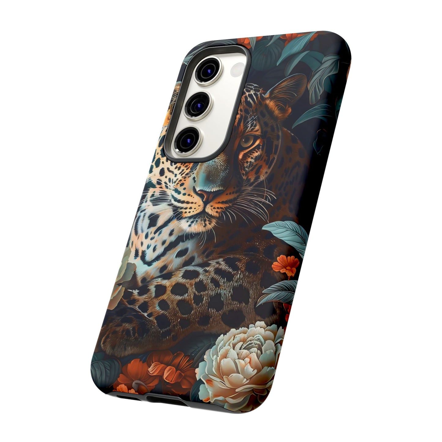 Wildlife Phone Case with Leopard Design | Tough Cases, Animal Prints, Floral Phone Cover, Gift for Nature Lovers, Unique Phone Accessories
