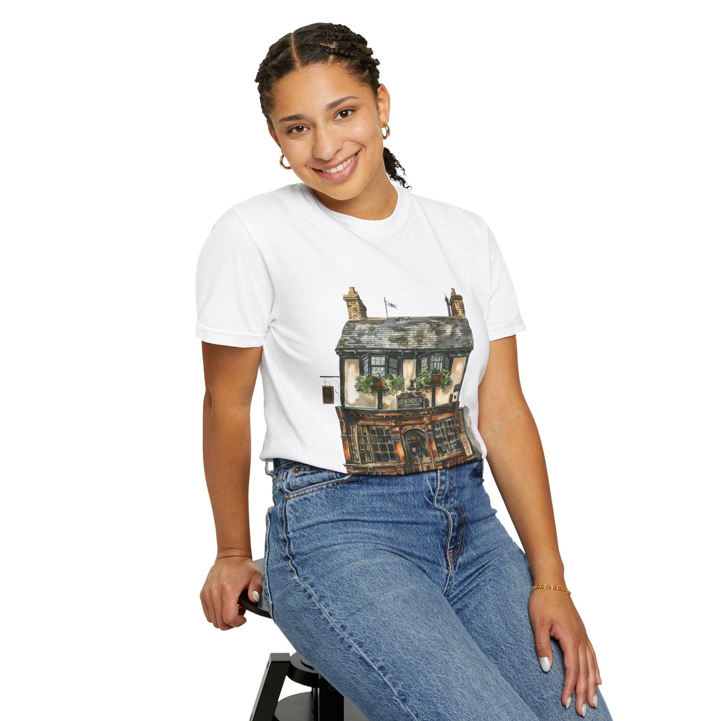 Unisex Garment-Dyed T-shirt - From Thatched Roofs to Stone Walls - British Village Houses
