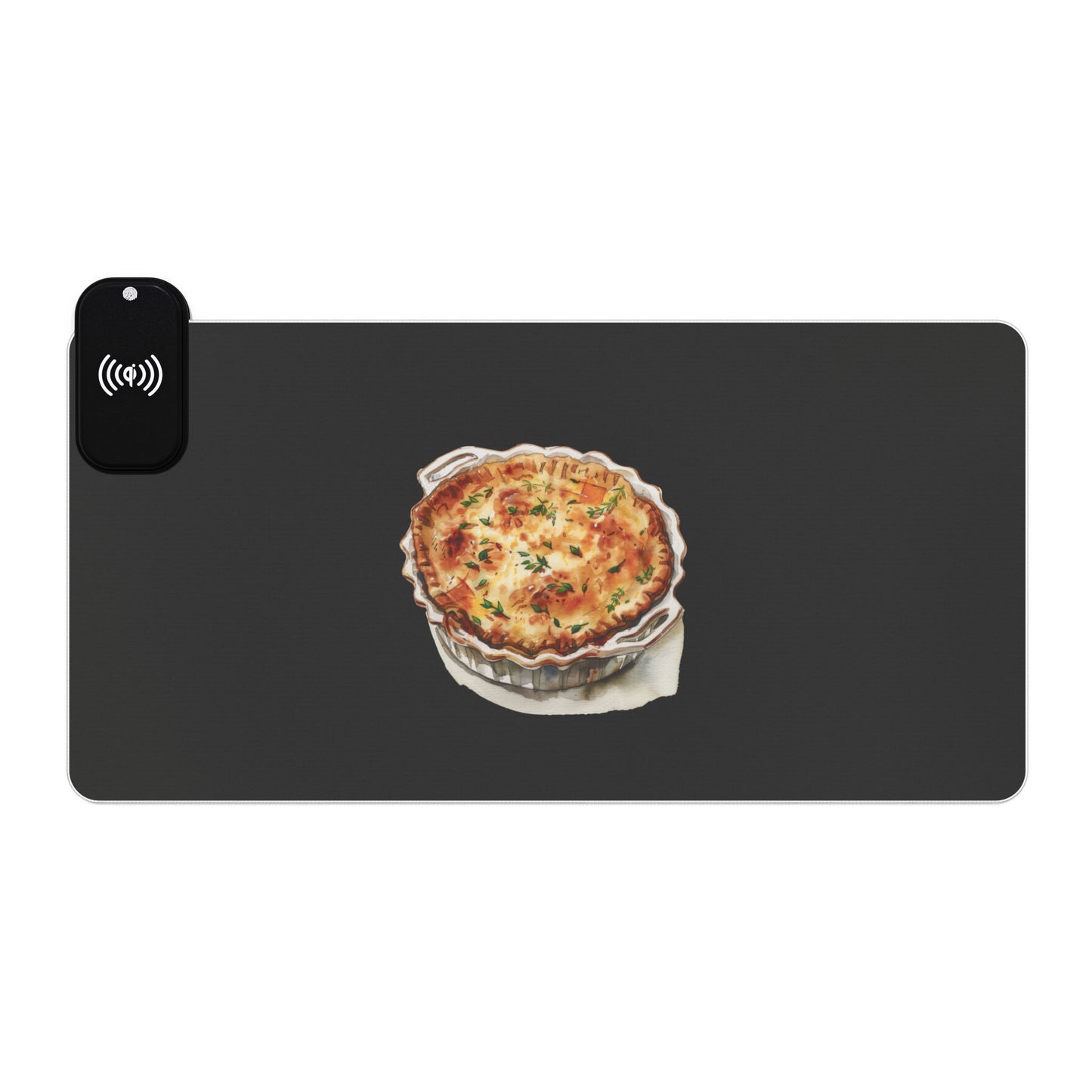 Savory Quiche – British Cuisine Delight - LED Gaming Mouse Pad - Wireless Charging, Gaming Desk Accessories, RGB Light Up Mouse Pad, Office Decor, Geek Gift Idea