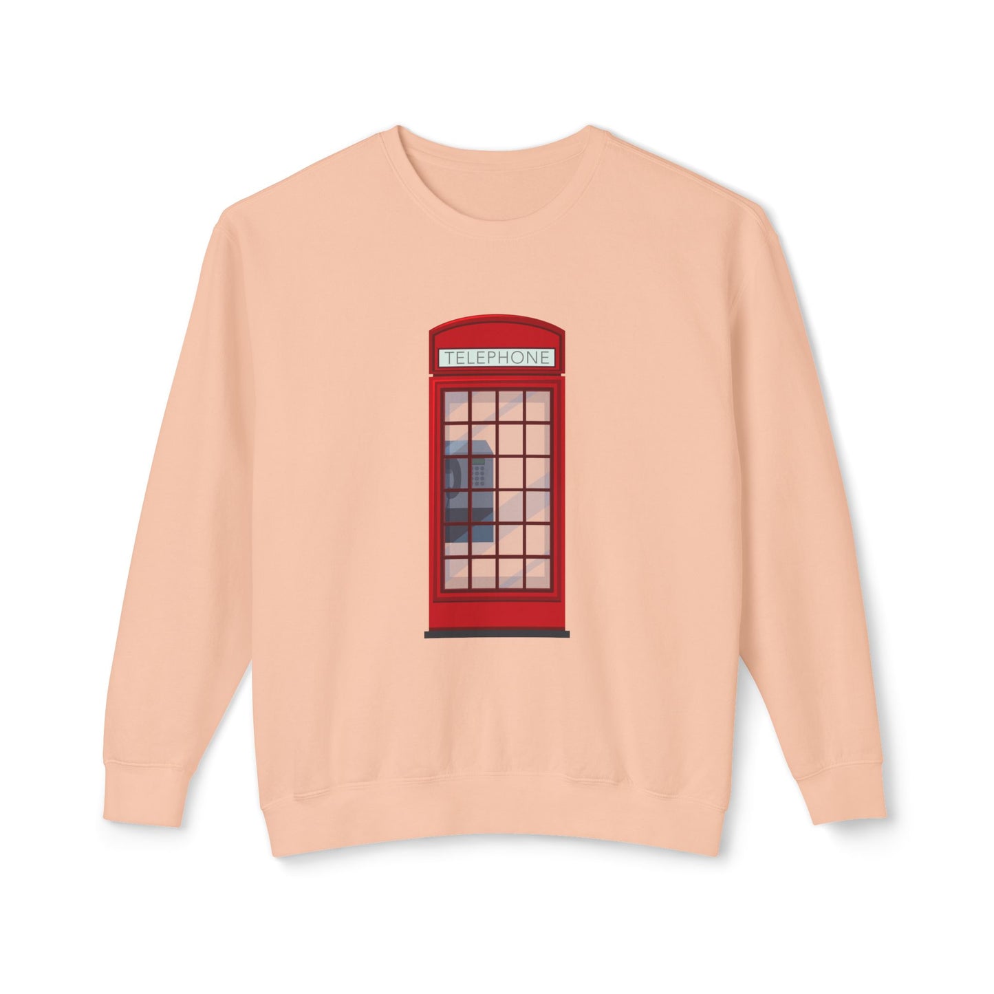 Unisex Lightweight Crewneck Sweatshirt Classy - Iconic British Public Telephone
