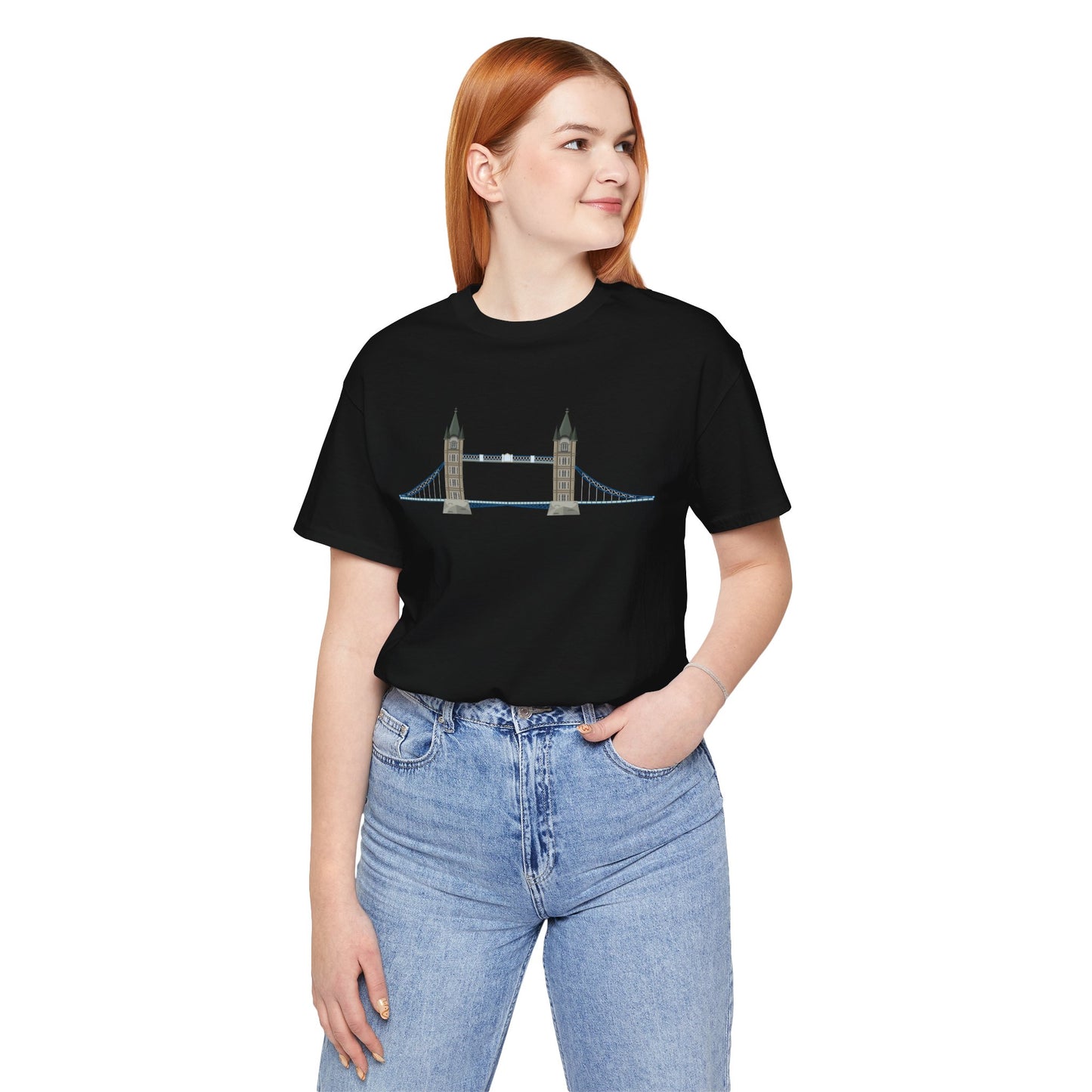 Unisex Jersey Short Sleeve Tee - Tower Bridge - Iconic London Landmark Illustration