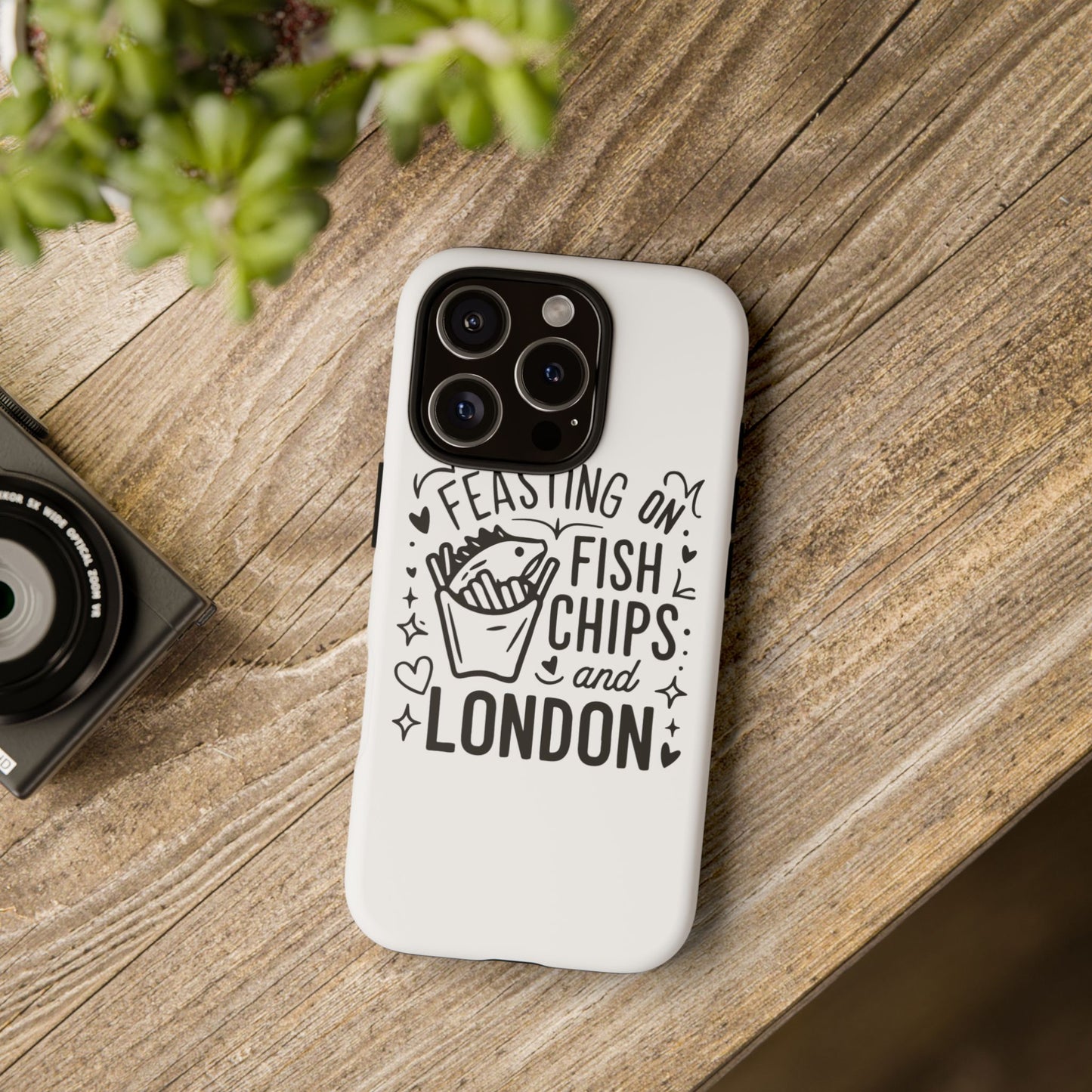 London Fish & Chips Phone Case | Fun Gift for Foodies, Travel Lovers, London Souvenir, Unique Accessories, Personalization Option