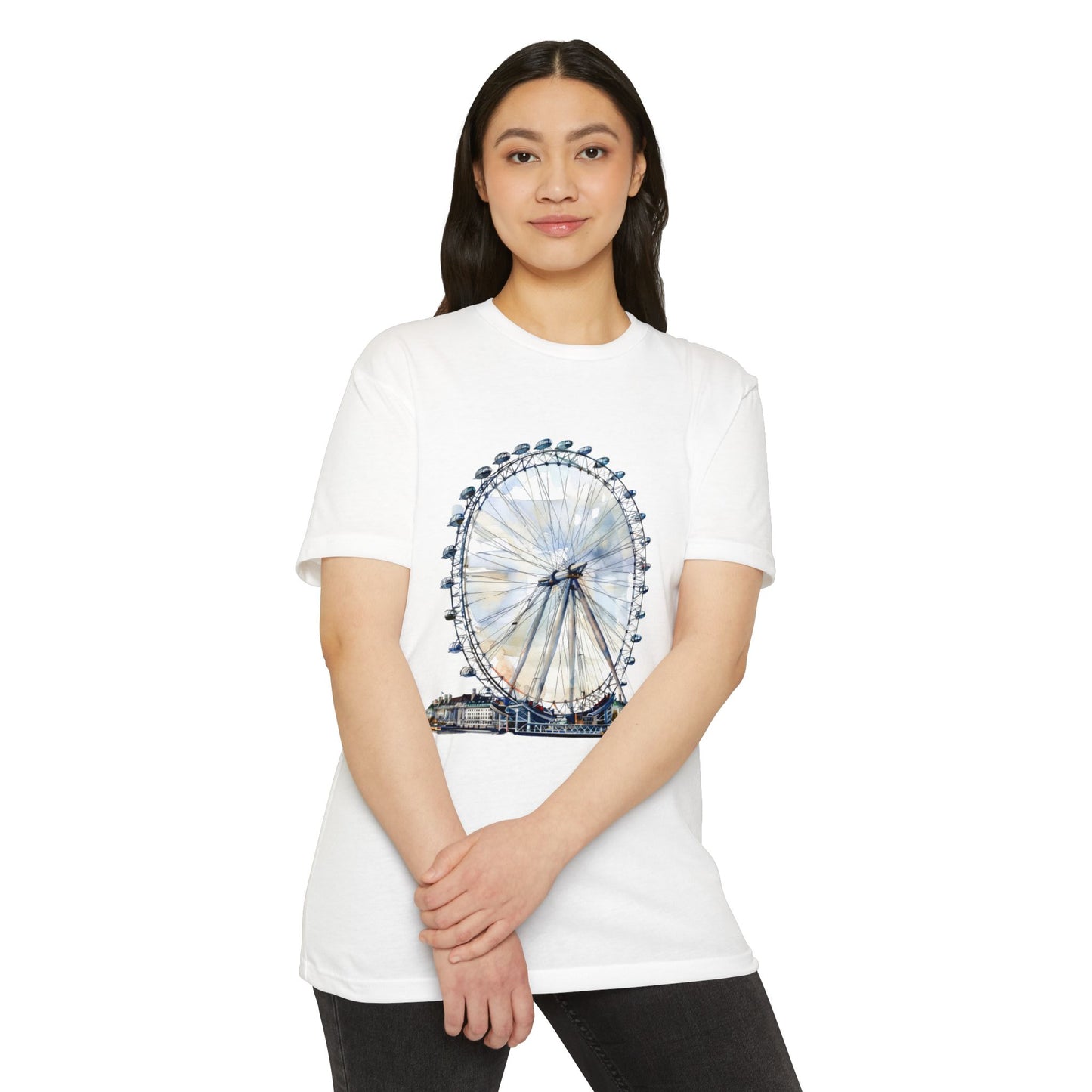 Unisex CVC Jersey T-shirt - London Eye - Iconic Ferris Wheel