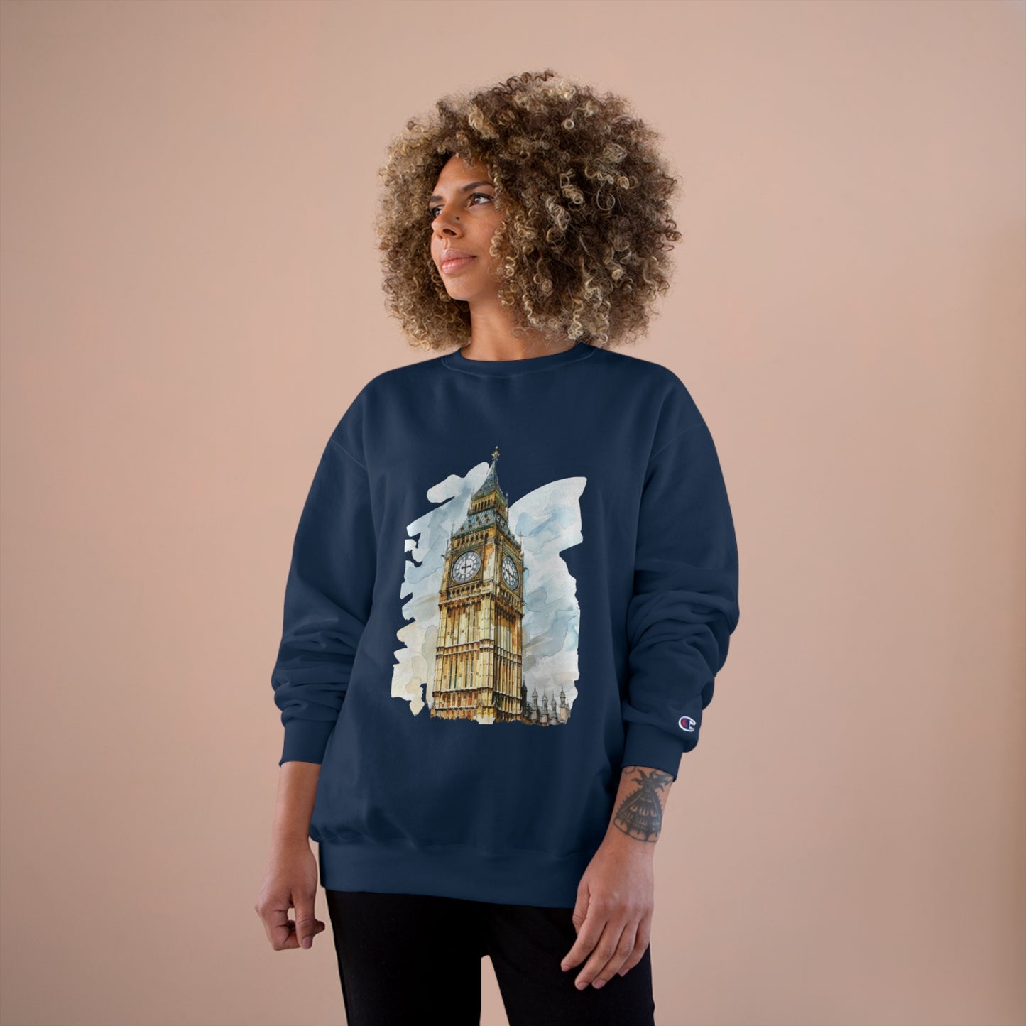 Champion Sweatshirt - Iconic Big Ben Clock Tower Design - London Landmark