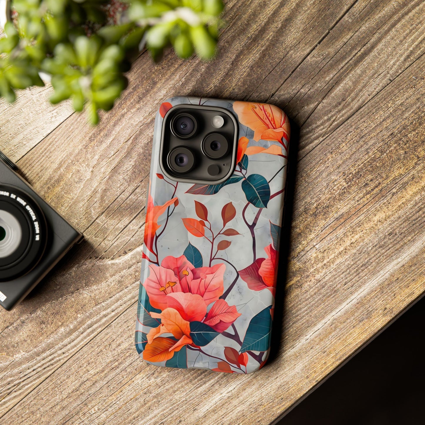 Floral Phone Case, Tough Cases, Flower Power, Gift for Her, Decorative Phone Cover, Trendy Accessories, Everyday Style
