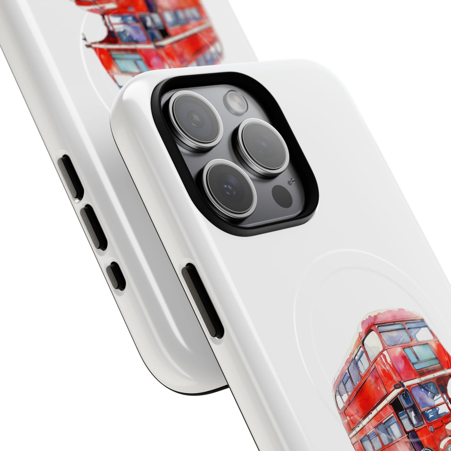 Vintage Double-Decker Bus Phone Case, Tough Magnetic Cases, Unique Mobile Cover, Gifts for Travelers, London-Themed Accessories