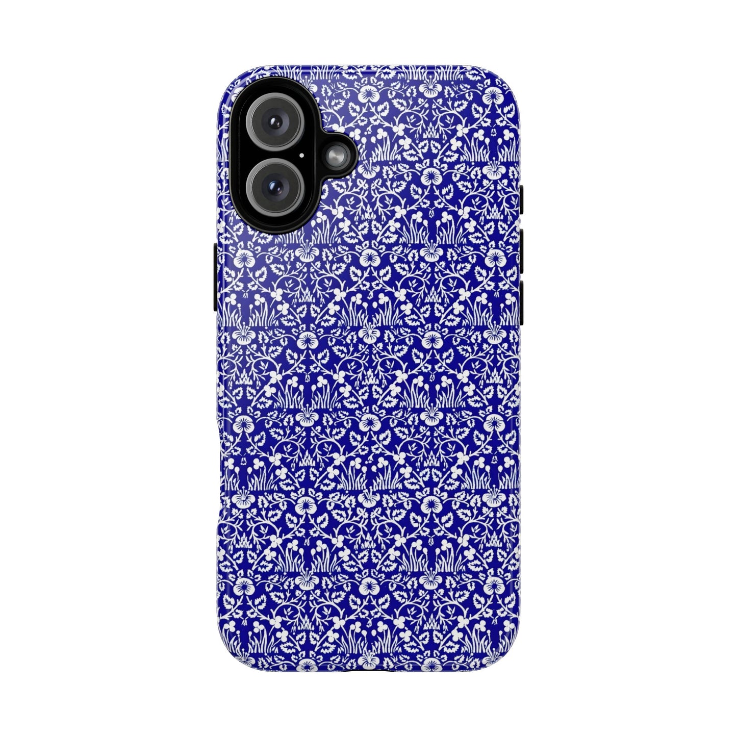Elegant Floral Phone Case - Tough Cases, Blue Floral Design, Stylish Phone Accessory, Unique Gift, Modern Tech Protection