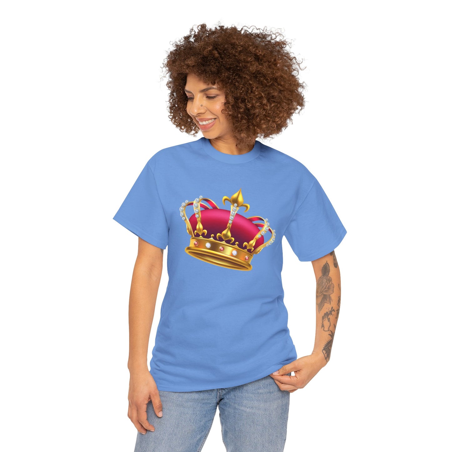 Unisex Heavy Cotton Tee - British Royal Crown Design - Iconic Symbol of Monarchy
