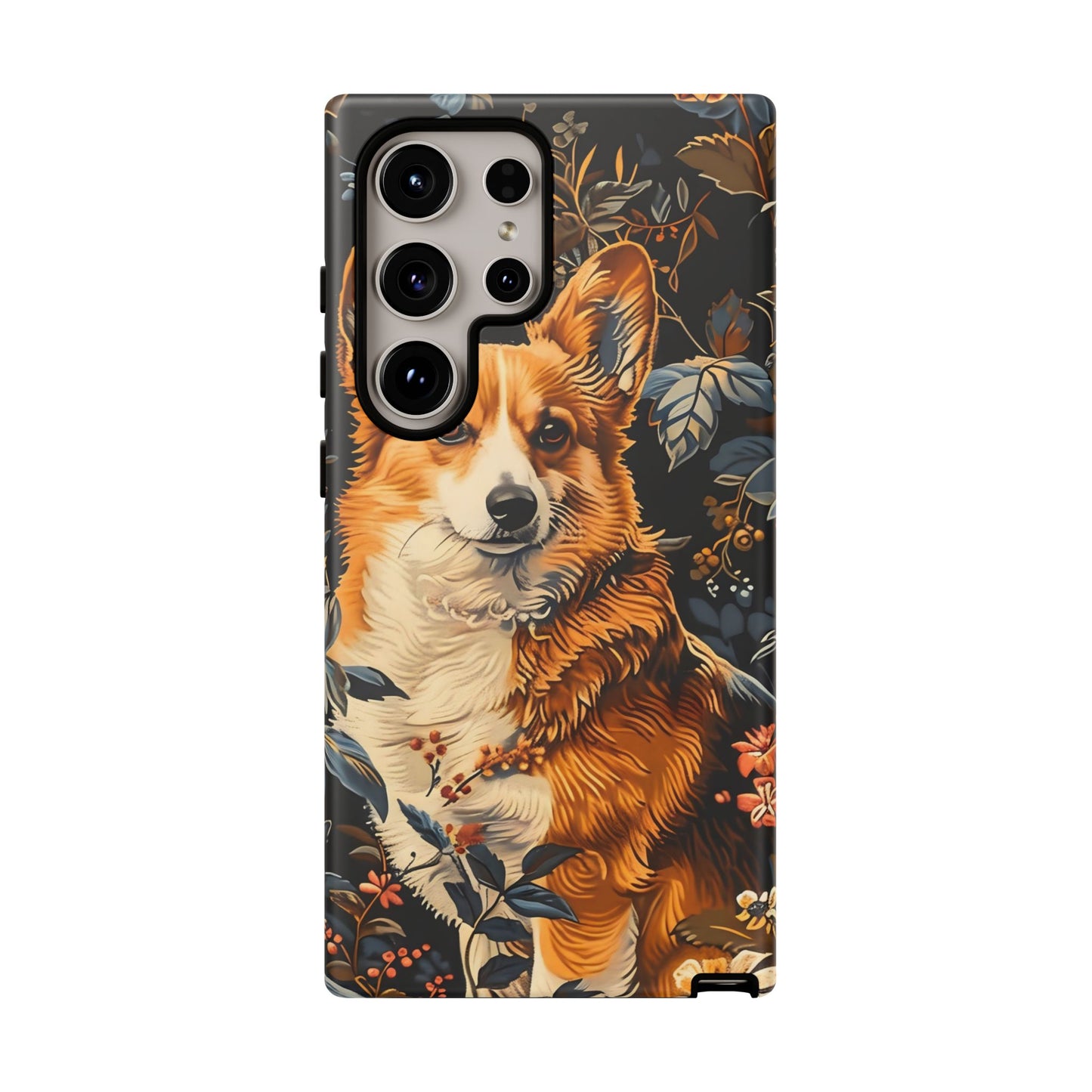 Corgi Floral Phone Case - Tough Cases for Dog Lovers, Cute Pet Accessories, Gift for Dog Owners, Floral Design, Personalized Tech Cover