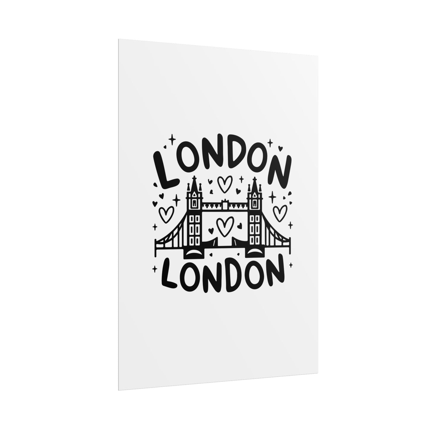 Charming London Rolled Poster for Home Decor, Wall Art, Travel Gift, Office Wall Decor, London Themed Decoration