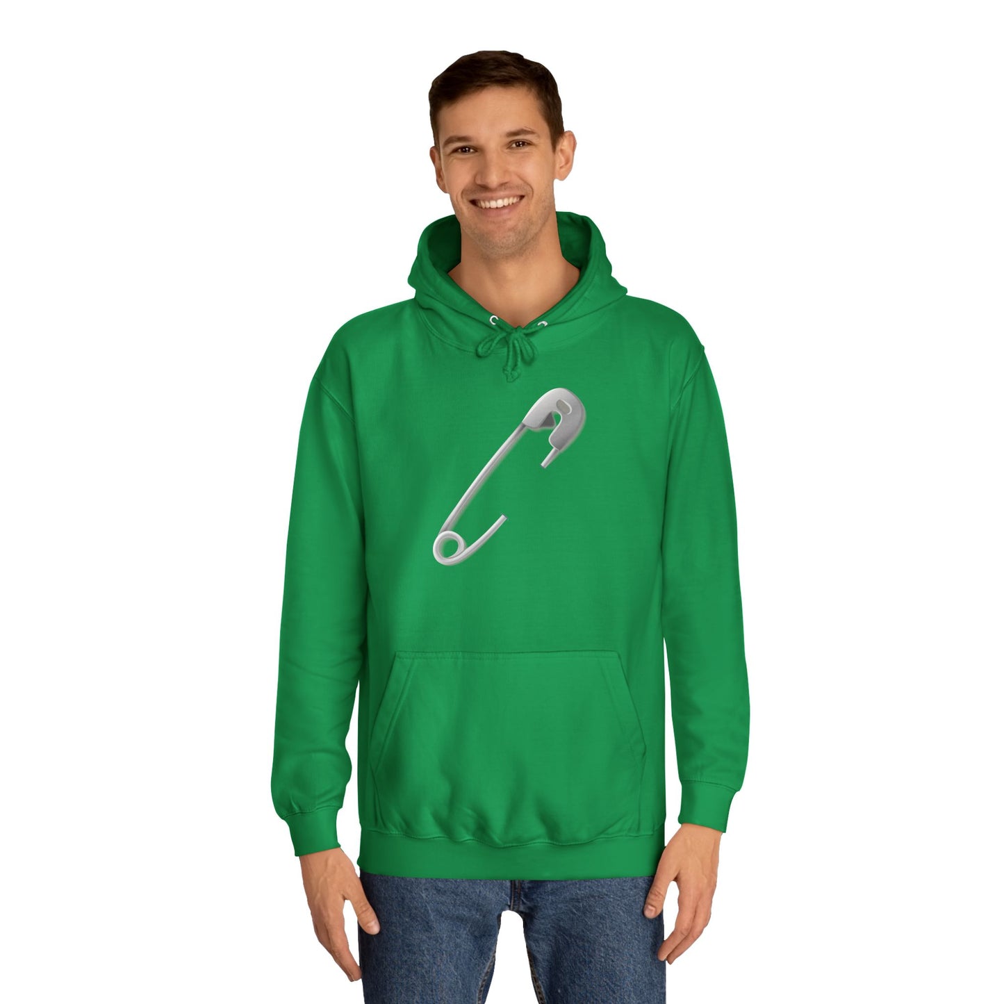 Unisex College Hoodie Durable - Minimalist Safety Pin