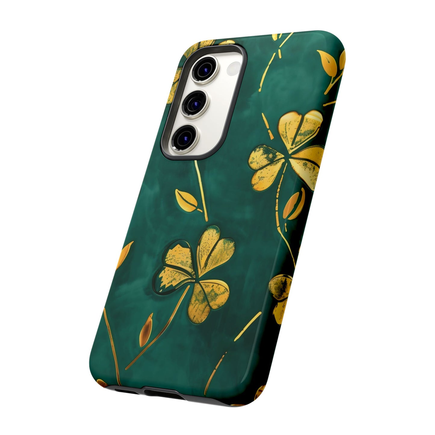 Floral Phone Case with Gold Accents, Tough Phone Cover, Stylish Phone Protector, Unique Gift for Her, Nature Lover Accessory