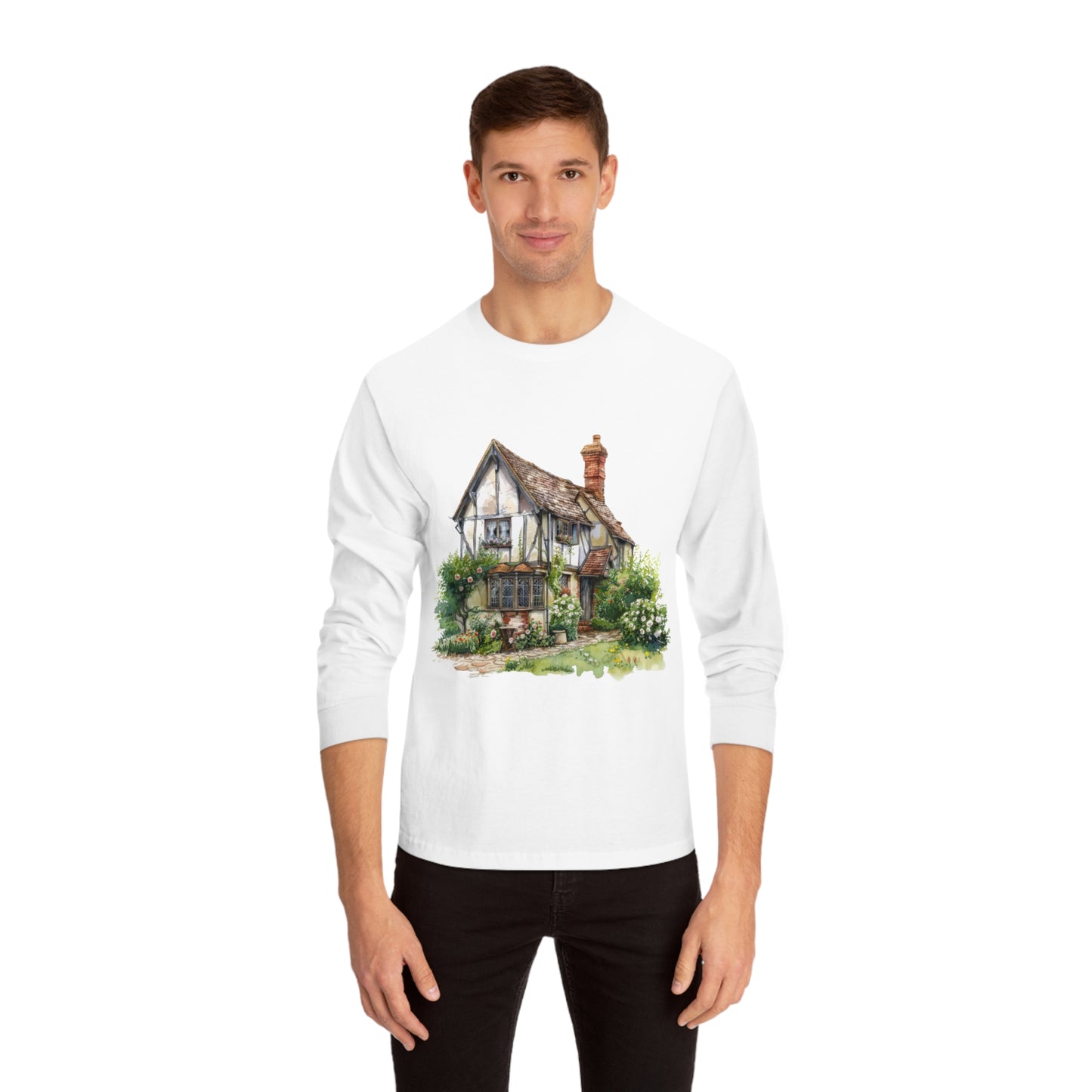 Unisex Classic Long Sleeve T-Shirt - British Historic House - Classic Architectural Elegance