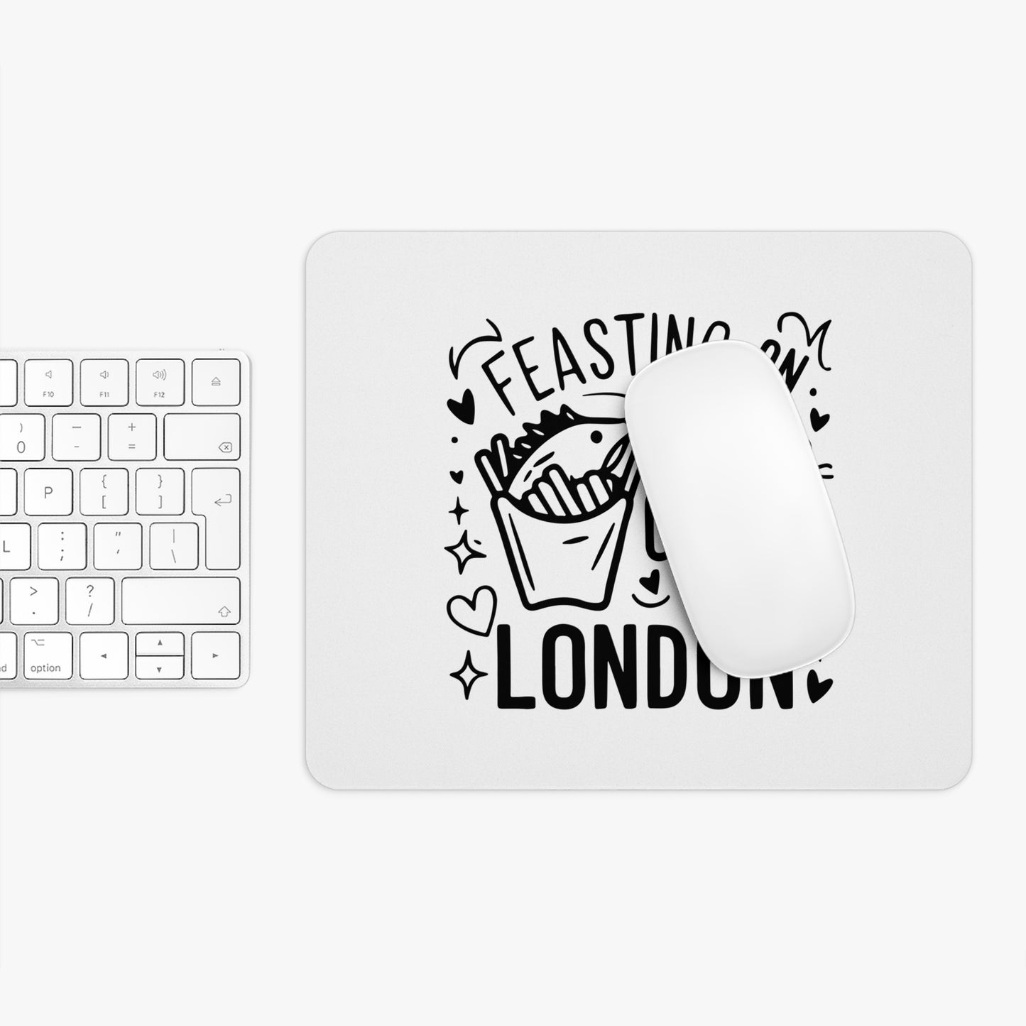 Fish & Chips Mouse Pad - Fun Desk Accessory, Great Gift for Food Lovers, Unique Office Decor, Kitchen Theme, London Inspired