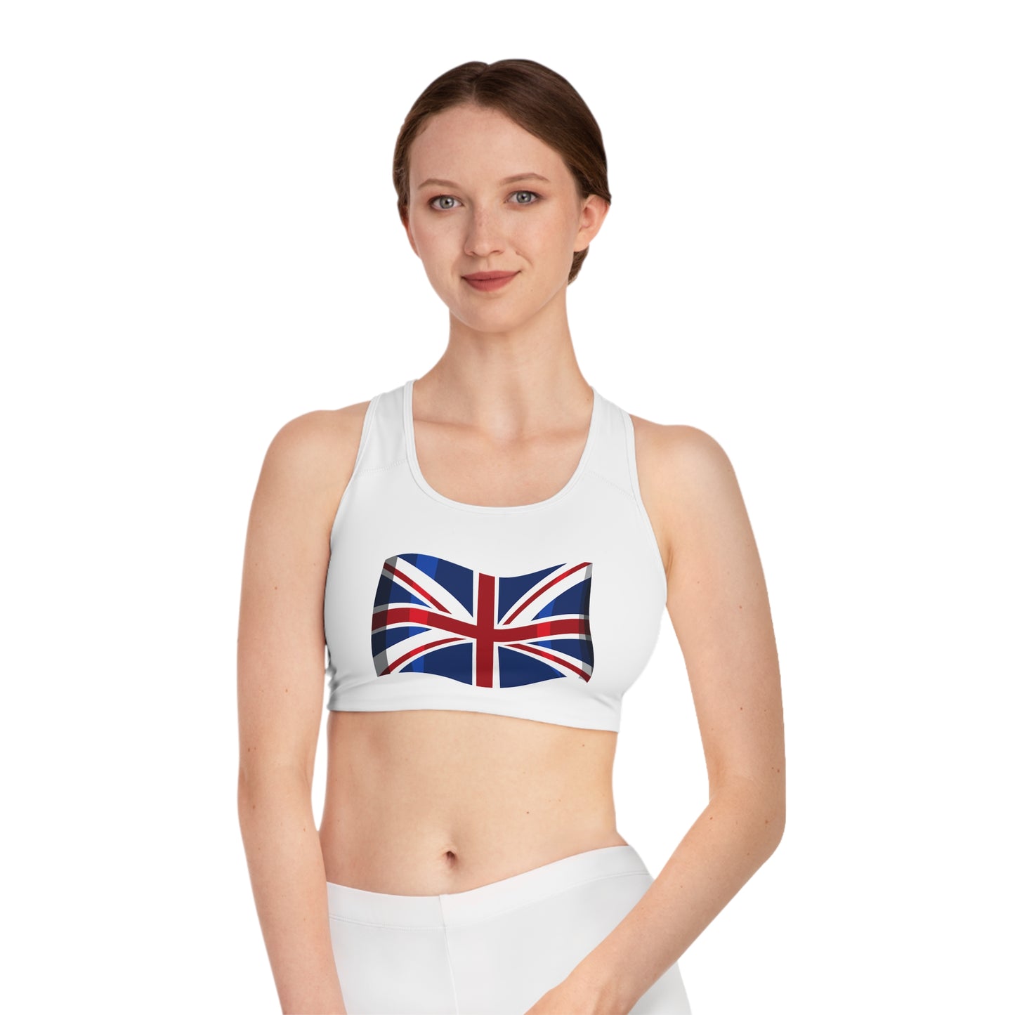 Sports Bra - Comfortable Activewear for Fitness Enthusiasts - Classic UK Flag Design