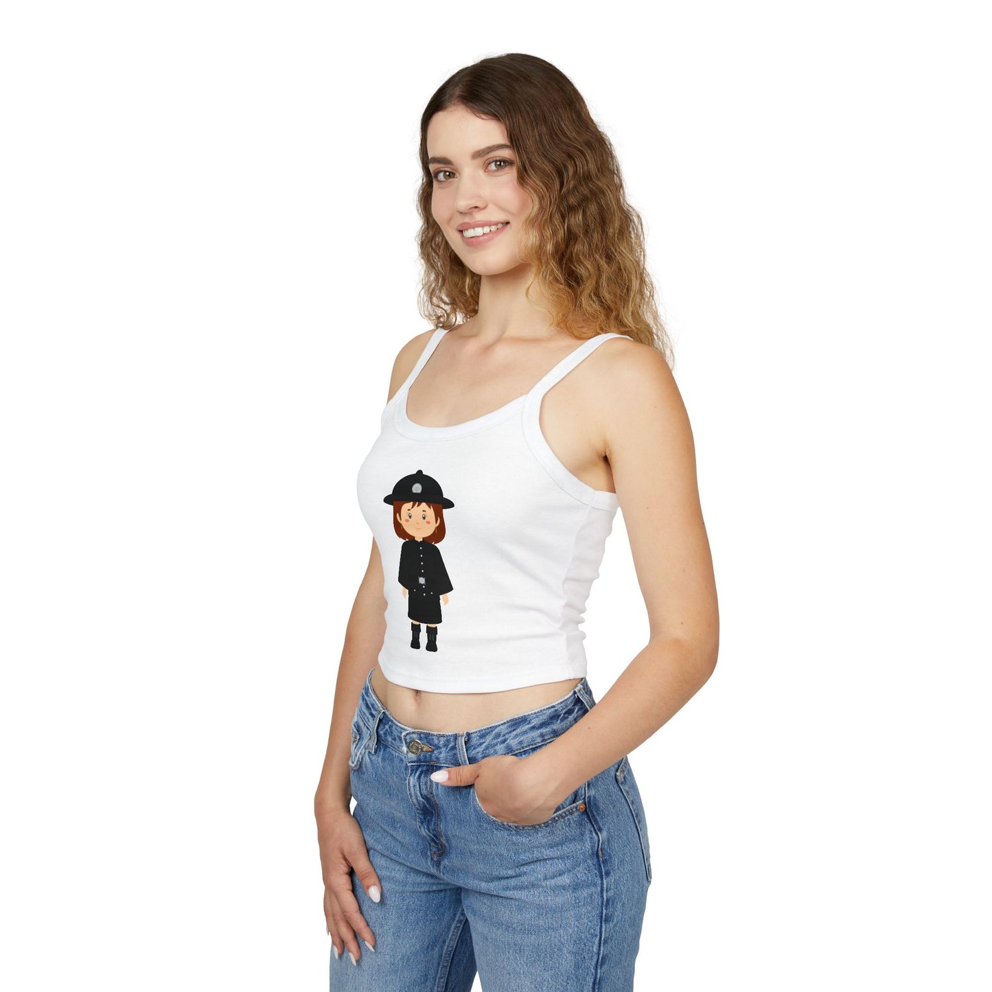Women's Spaghetti Strap Tank Top - British Soldier - Classic Military Elegance and Honor
