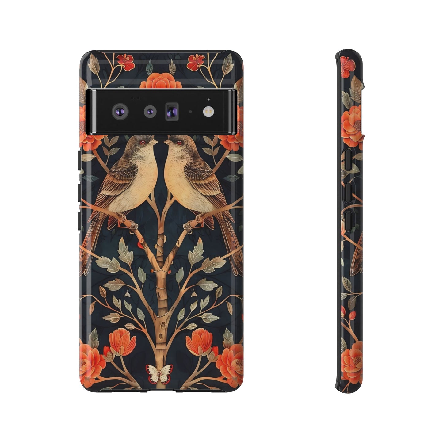 Floral Phone Case – Tough Cases with Bird Design, Unique Gift for Nature Lovers, Stylish Tech Accessory, Phone Cover, Artistic Case